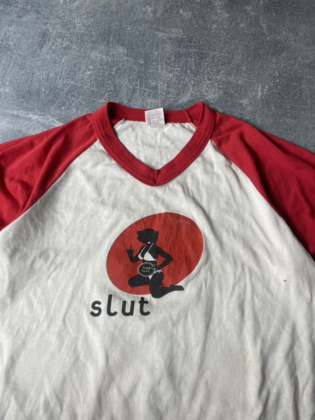 Vintage RARE TEAMSLUT Pornstar style funny Made in Usa tee t-shirt Size US L / EU 52-54 / 3 - 3 Thumbnail