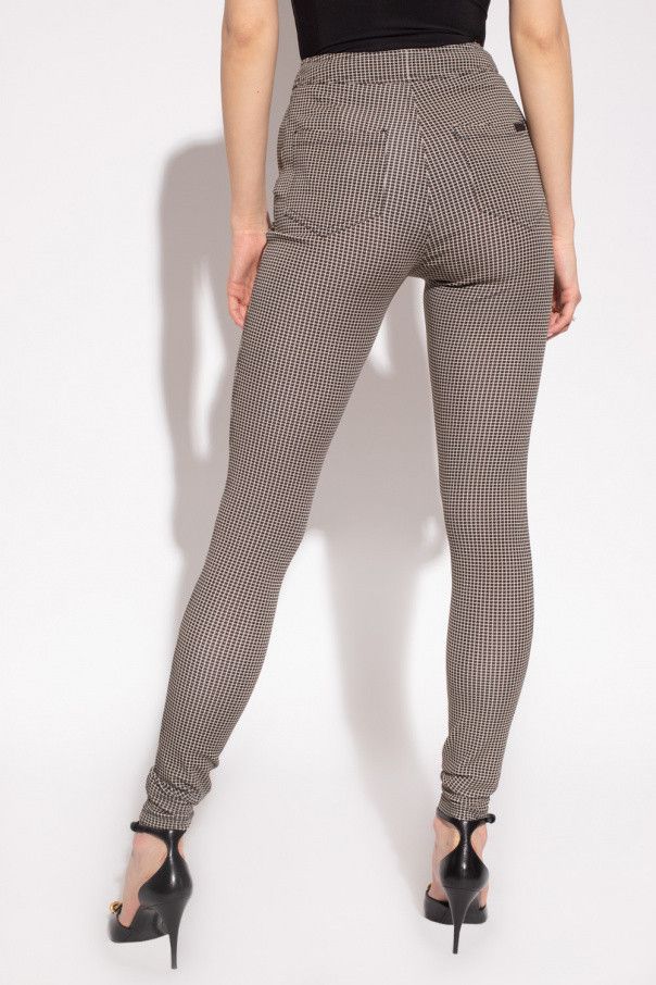 Saint Laurent Paris o1s1wg110924 Slim-Fit Pants in Checked Jersey in Multicolor Size 28" / US 6 / IT 42 - 4 Thumbnail