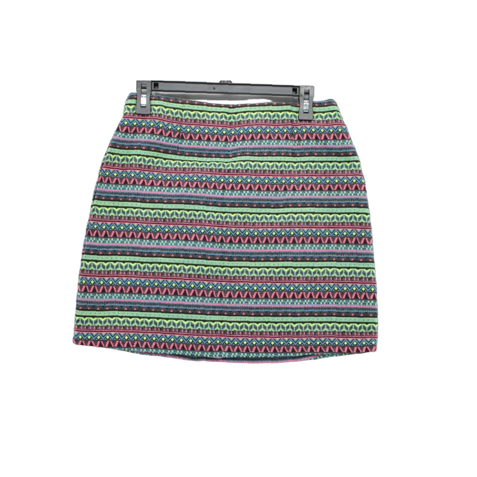 Vintage VTG NWT Shrinking Violet Mini Skirt Women's Medium Neon Pattern Party 80s 90s Bohemian Hip Hop Hippie Retro Size 32" / US 10 / IT 46 - 1 Thumbnail