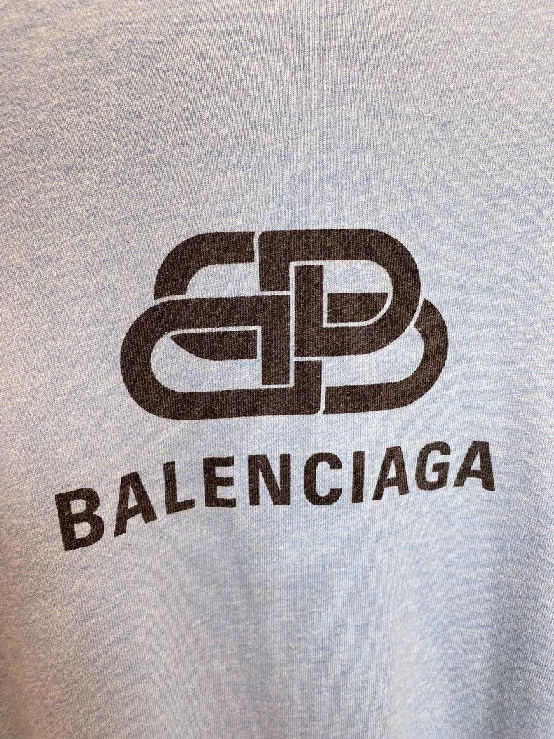 Balenciaga Balenciaga Sky blue lock logo short sleeve T-shirt 2504-Nex Size US M / EU 48-50 / 2 - 3 Thumbnail