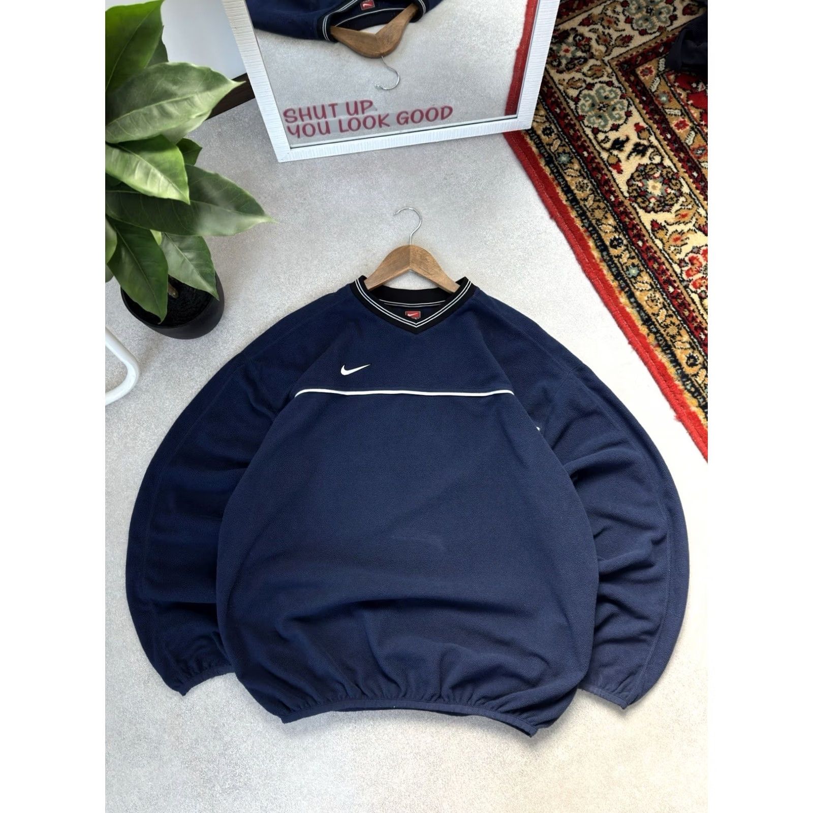 Nike Vintage Nike Sweatshirt Boxy Fit Fleece Blue L Men Sleeved Pullover 80s 90s Casual Sports USA City Hype Logo Sweatshirt Size US L / EU 52-54 / 3 - 2 Thumbnail
