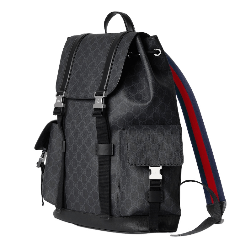 Gucci GUCCI Large $2700 Black GG Canvas Backpack New & Authentic Size ONE SIZE - 2 Thumbnail