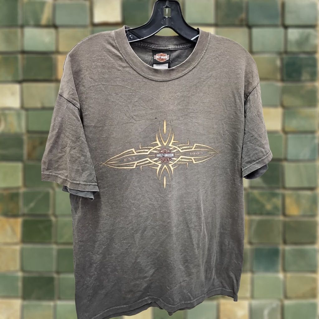 Harley Davidson VINTAGE Harley-Davidson Shirt Mens L Gray Graphic Print 90s Biker Grunge Rock T-Shirt Size US L / EU 52-54 / 3 - 1 Thumbnail