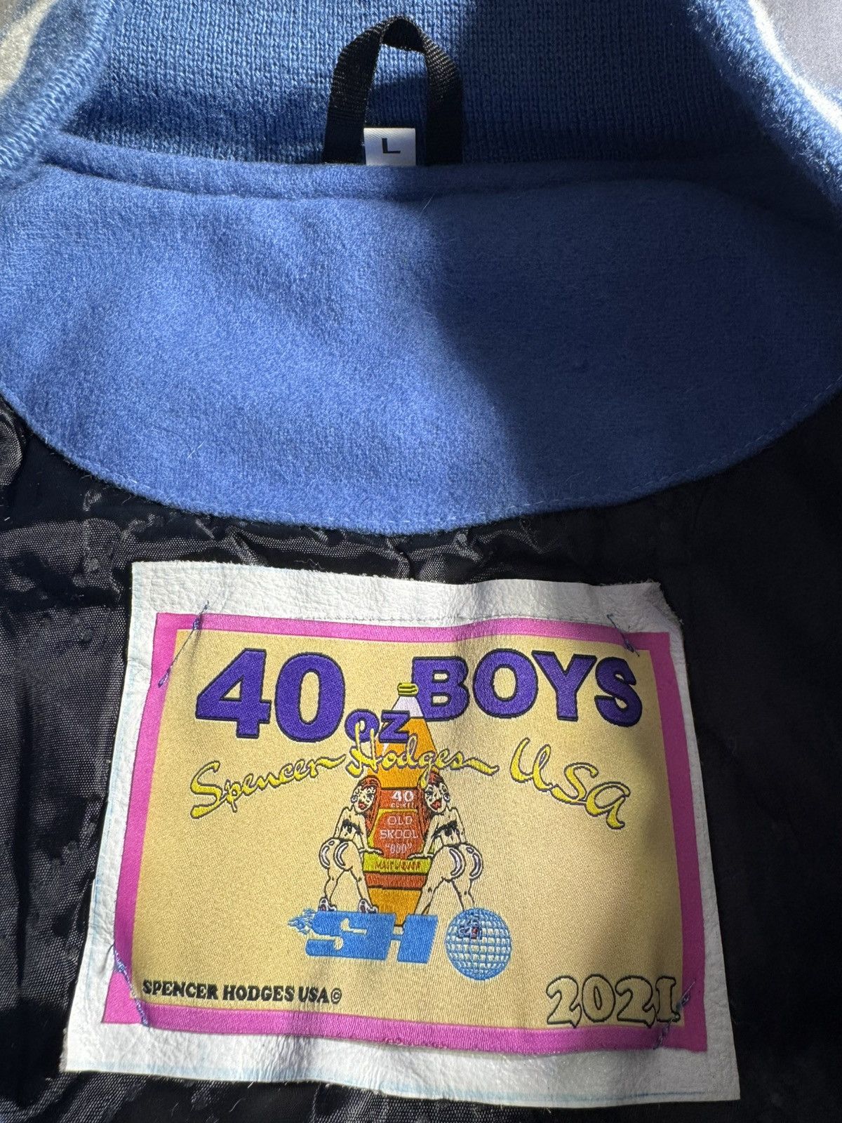 Other Spencer Hodges 40oz Boys Varsity Jacket Large Blue Letterman Size US L / EU 52-54 / 3 - 4 Thumbnail