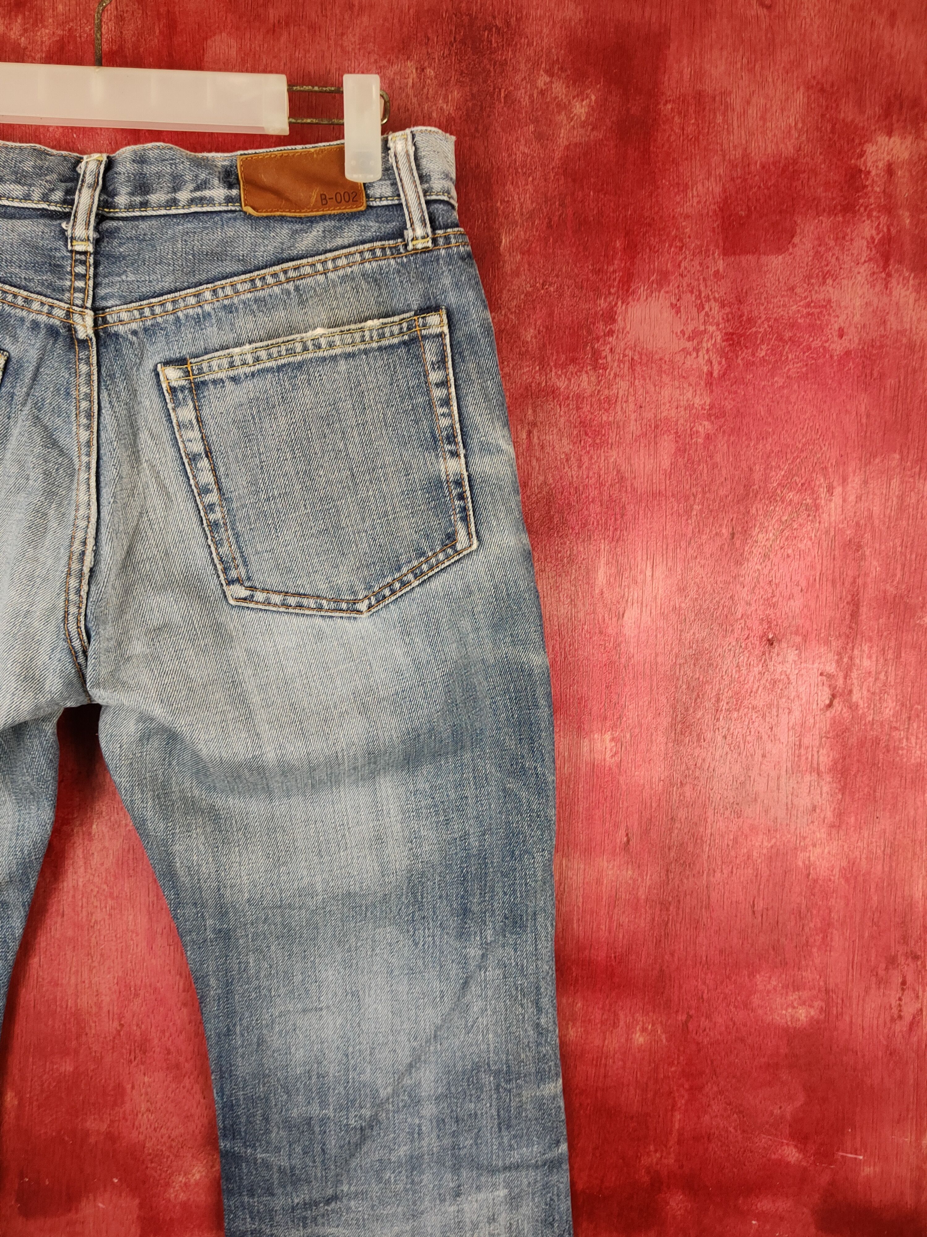 Japanese Brand Uniqlo Blue Faded Distressed Ripped Boot Cut Jeans #S1674 Size US 32 / EU 48 - 11 Thumbnail