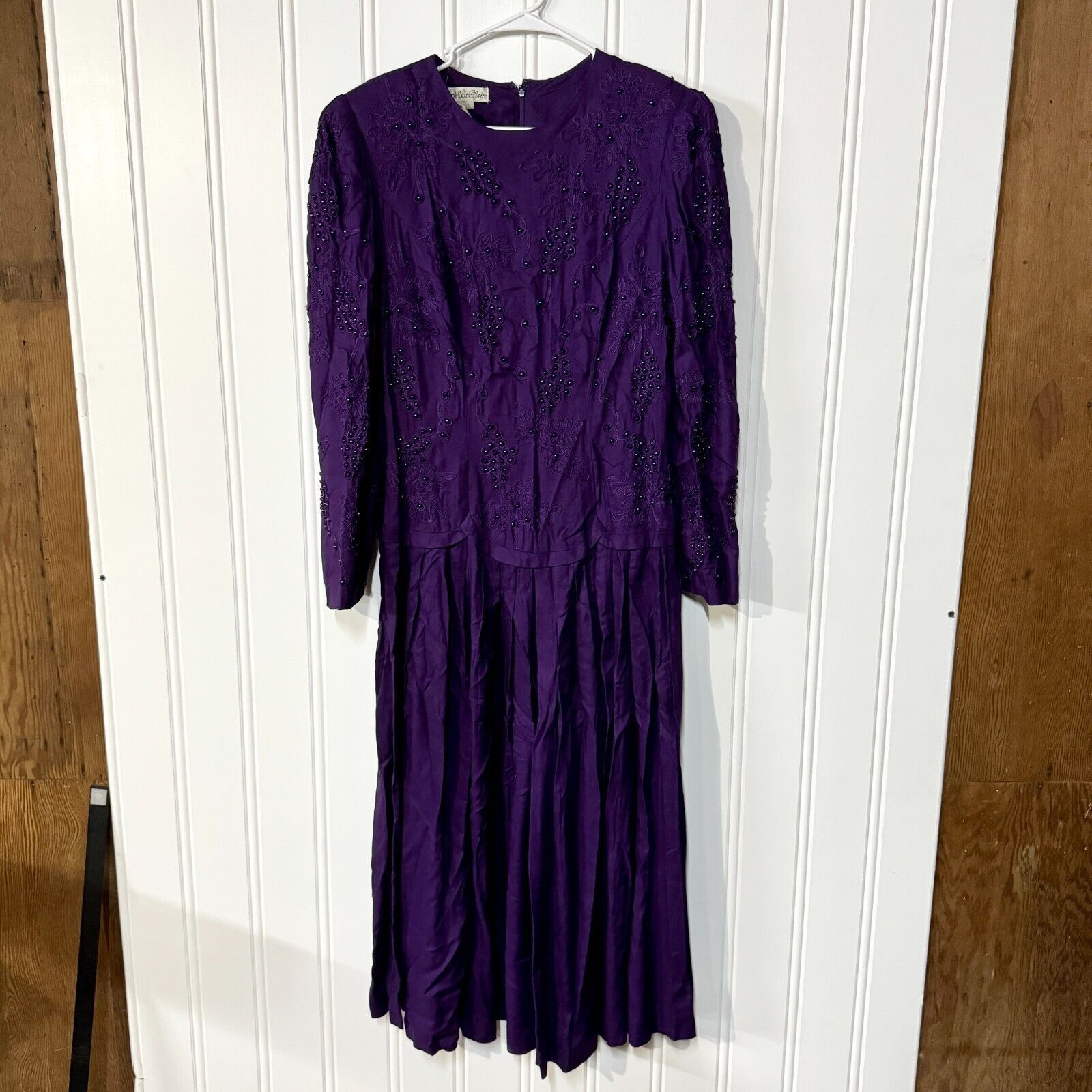 Vintage Vintage Marie St. Claire Purple Beaded Evening Dress Size 12 Size XL / US 12-14 / IT 48-50 - 2 Thumbnail