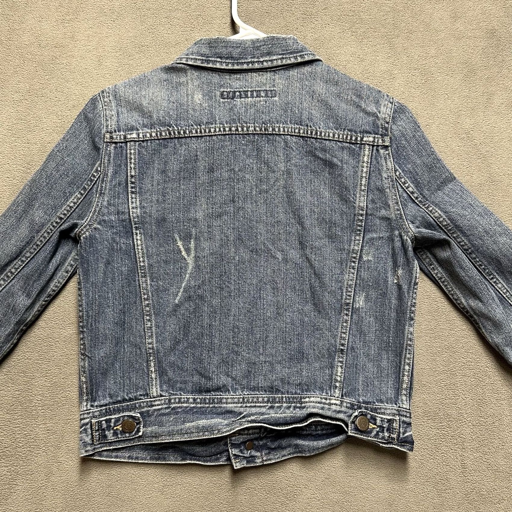 Ralph Lauren VINTAGE Ralph Lauren Jacket Womens XS Blue Denim Distressed 90s Trucker Jean GUC Size 26" / US 2 / IT 38 - 2 Thumbnail