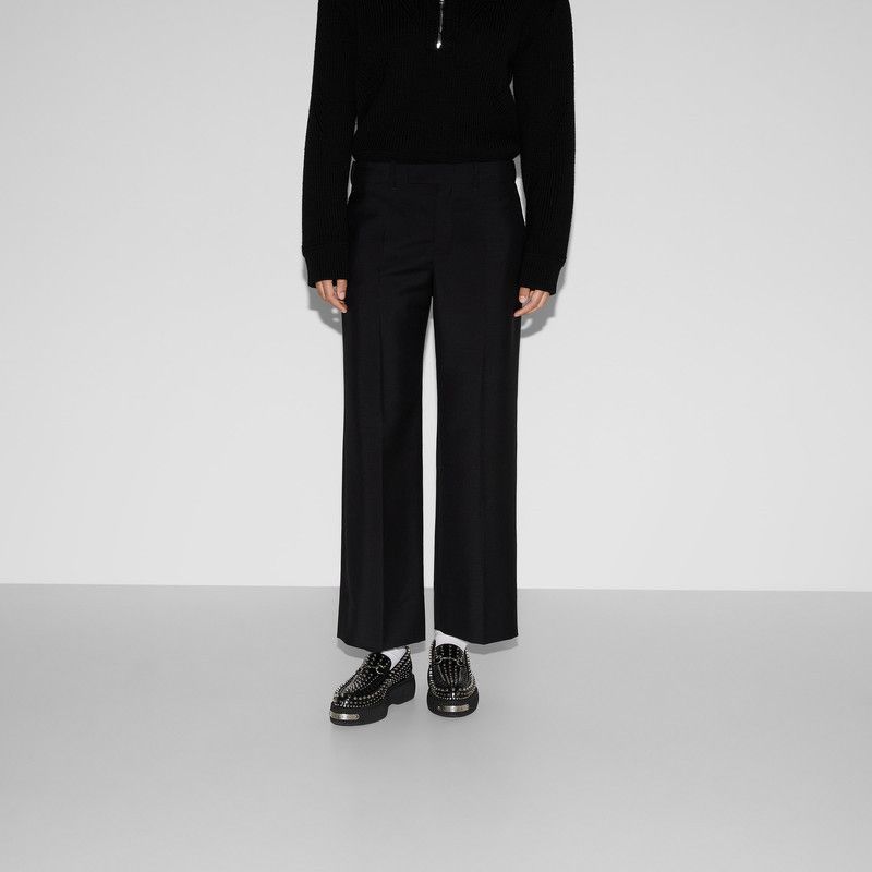 Gucci o1la5ras0526 Wool Mohair Pants in Black Size 25" / US 0 / IT 36 - 3 Thumbnail