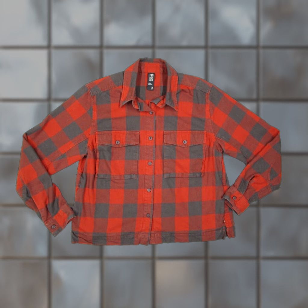 Mountain Hardwear Mountain Hardwear Women's Orange Check Long Sleeve Button Up Flannel Shirt Medium Size M / US 6-8 / IT 42-44 - 1 Thumbnail