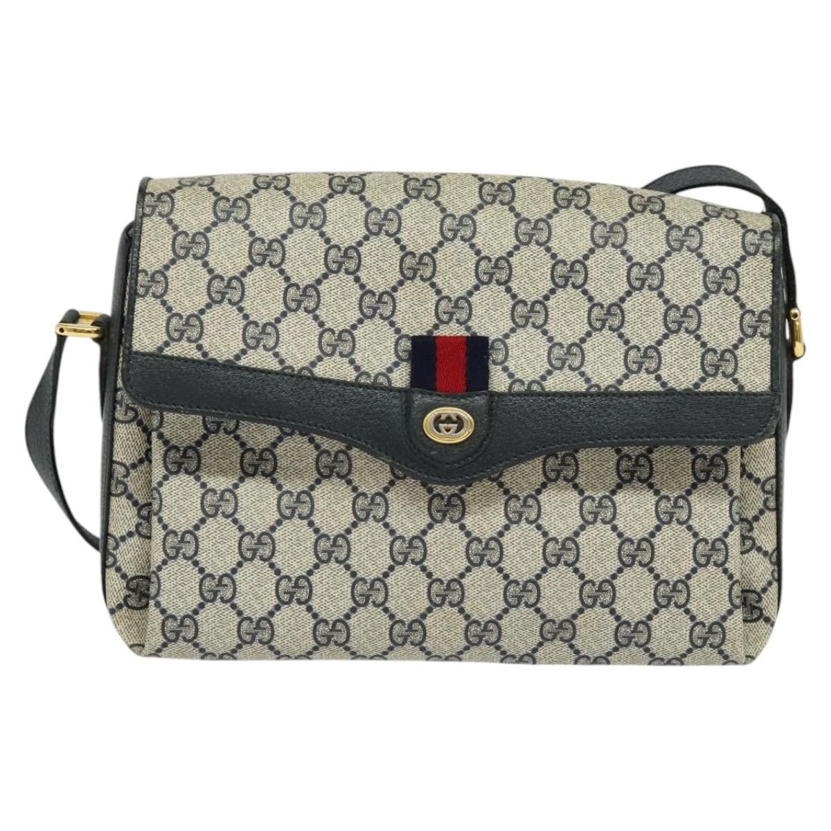 Gucci GUCCI GG Supreme Sherry Line Shoulder Bag Pvc Navy Gold 904 Size ONE SIZE - 2 Thumbnail