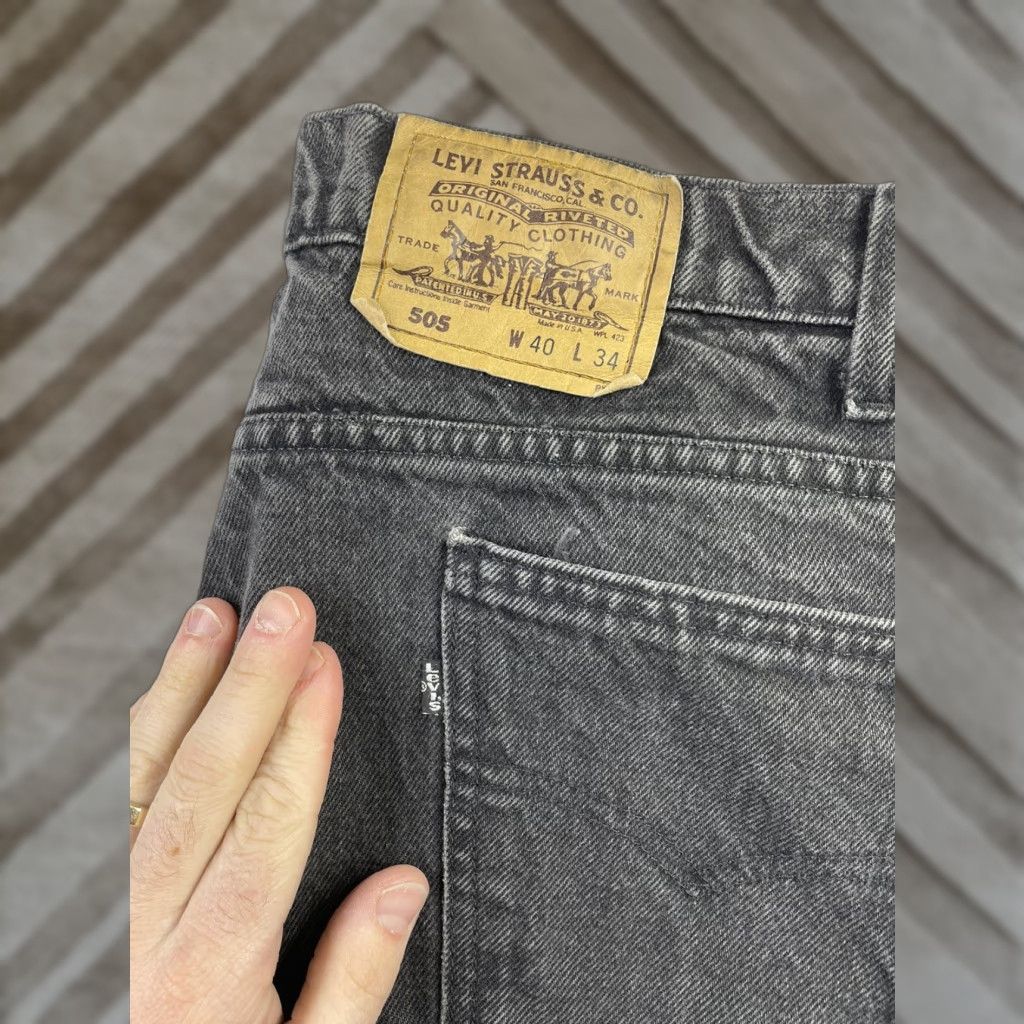 Levi's VINTAGE Levi's 505 Black Tab Jeans Jeans Regular Mens 40x34 Black Denim USA Made Straight 505 Model Mens Jeans USA Made Size US 40 / EU 56 - 1 Thumbnail