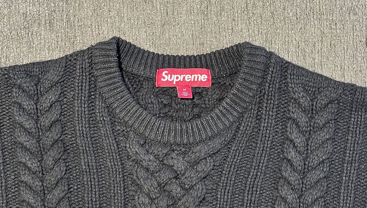 Supreme Appliqué Cable Knit Sweater