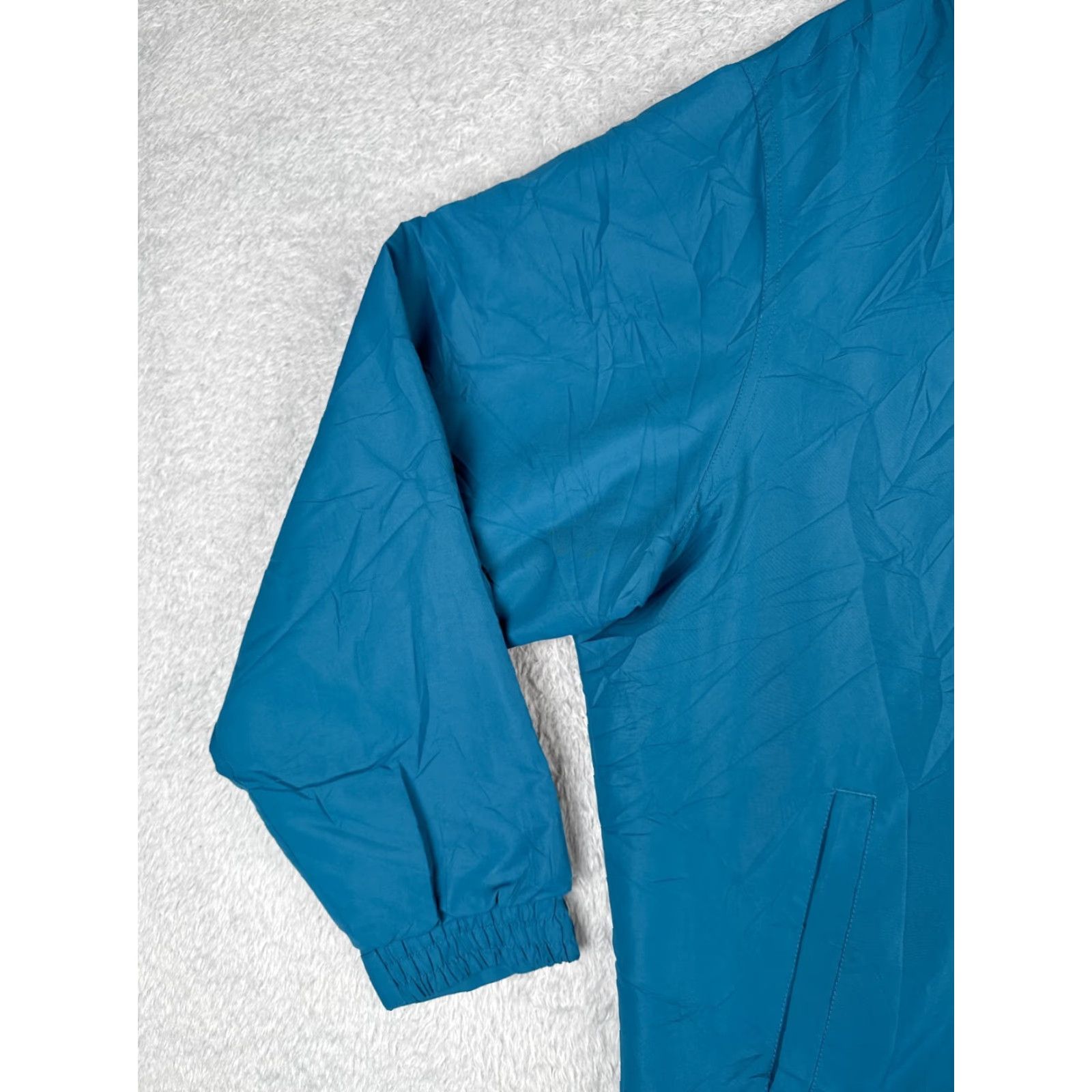 Vintage Cabelas Windbreaker Jacket Womens 2XL Blue Full Zip Fleece Lined Mock Neck Size 2XL Regular Fit Size XXL / US 16-18 / IT 52-54 - 3 Thumbnail
