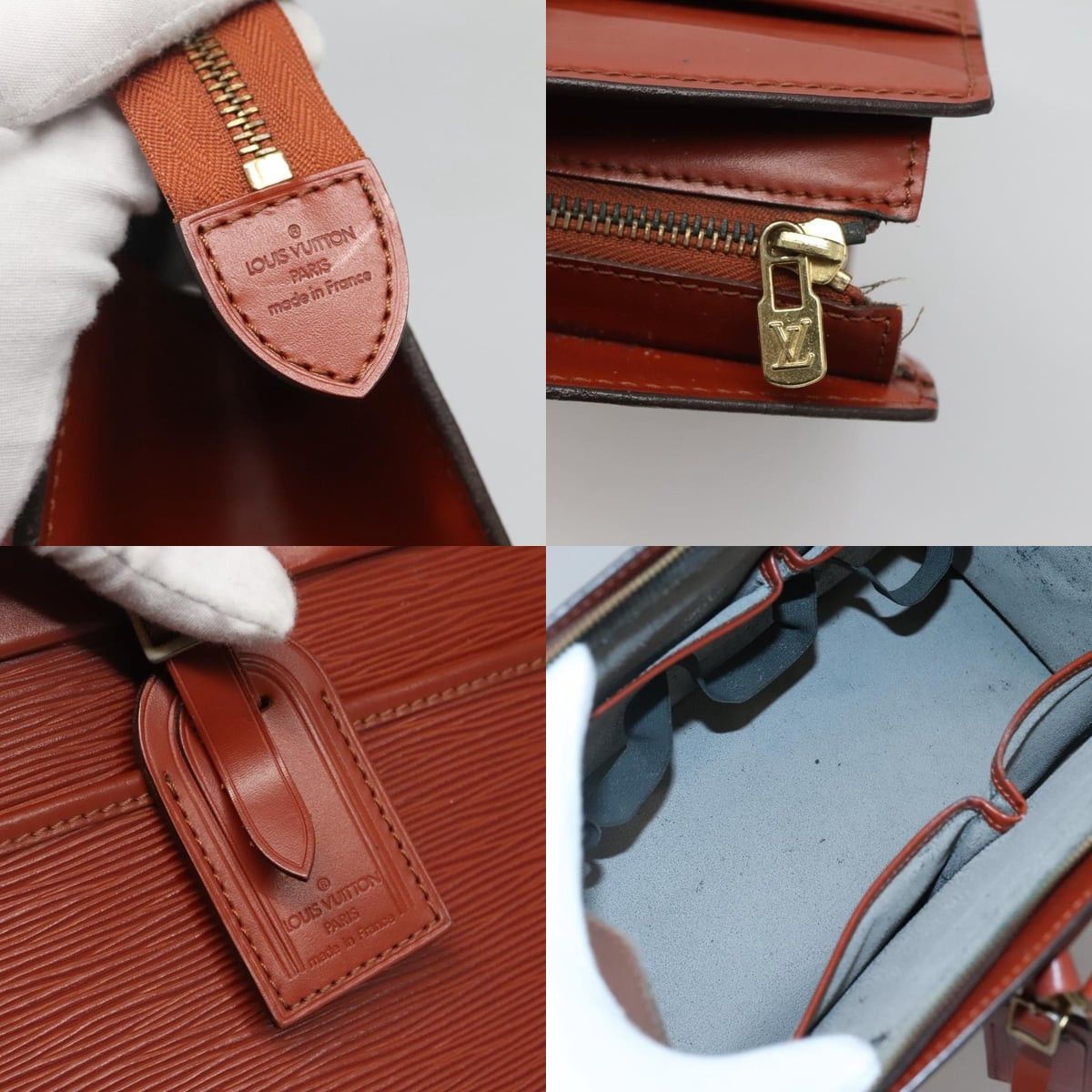Louis Vuitton LOUIS VUITTON Epi Riviera Hand Bag Brown M48183 Size ONE SIZE - 11 Thumbnail