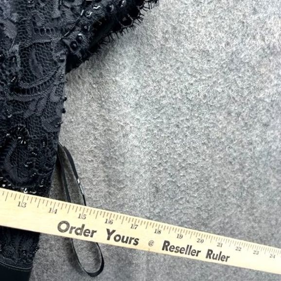 Tadashi Shoji Tadashi Shoji Dress Women 6 Black Sleeveless Sequin Beaded Collared Tiered Sheath Party Cocktail Wedding 6 Womens Black Satin Polyester Size M / US 6-8 / IT 42-44 - 3 Thumbnail