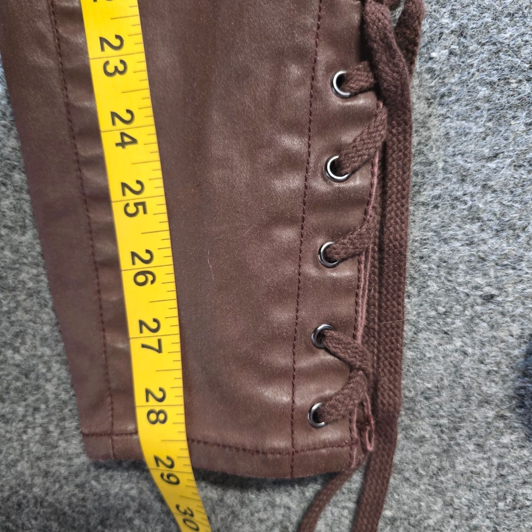 Vintage Pilcro Pants Womens Size 27 Brown Waxed Coated Side Lace Up Faux Leather Casual Size 27" / US 4 / IT 40 - 7 Thumbnail