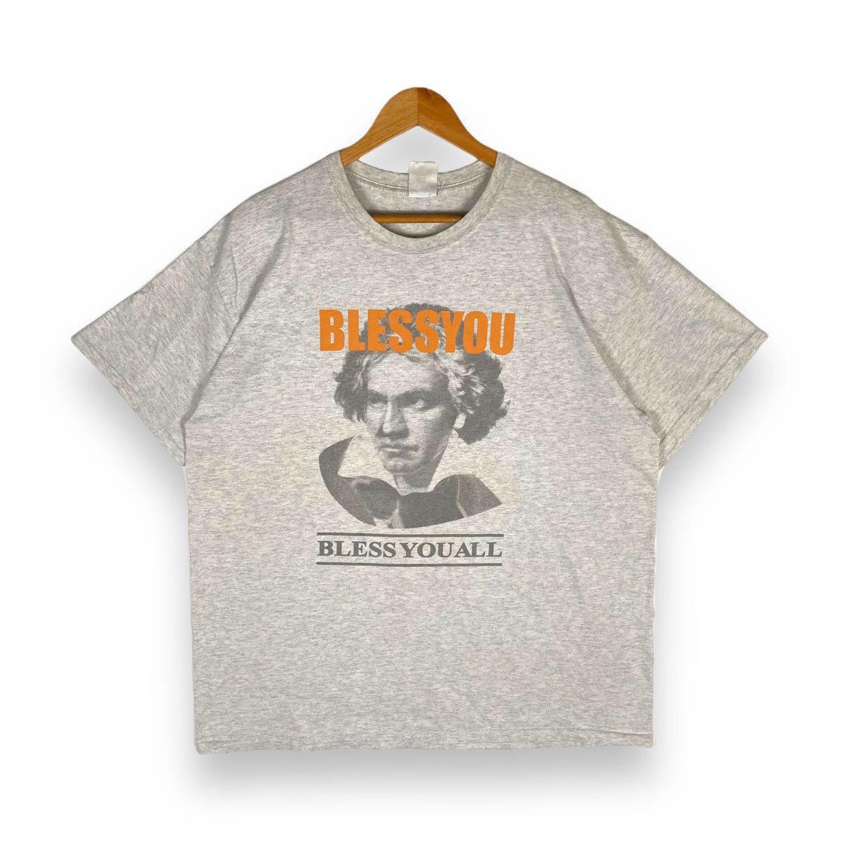 image of Vintage Beethoven Bless You All Tee in Grey, Men's (Size XL)