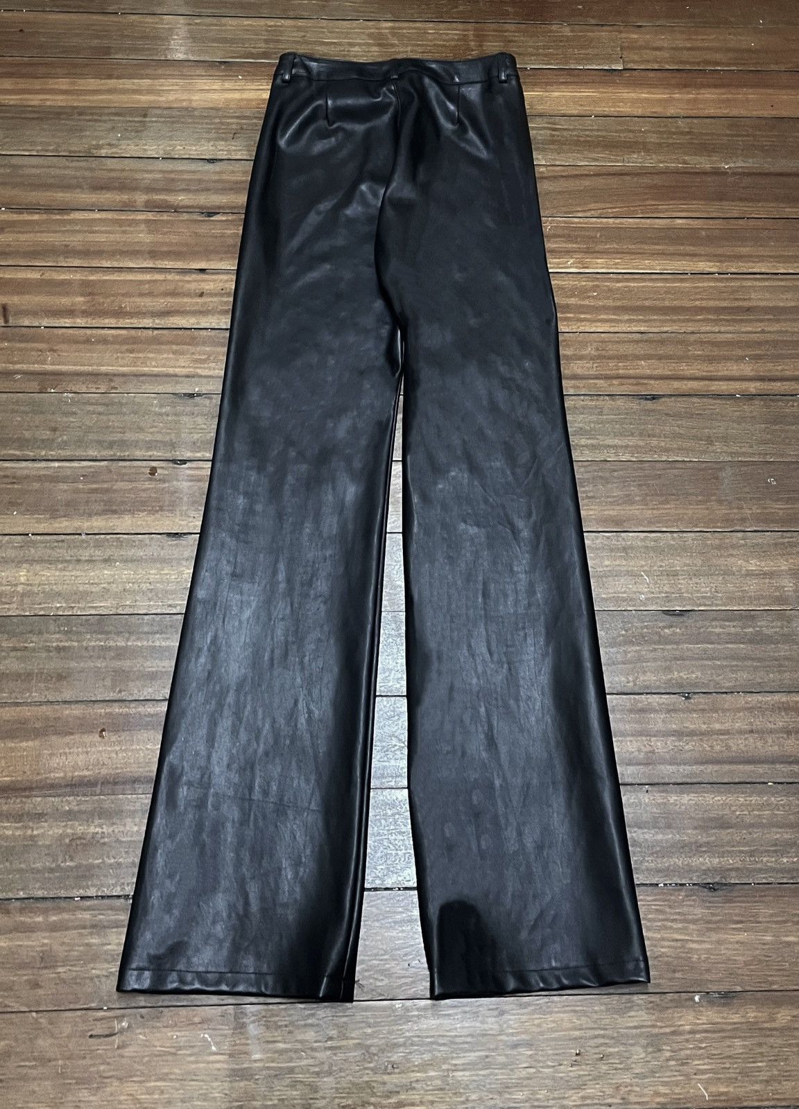 14th Addiction × Michel Klein × Vintage Rare Design Vintage Brand Michel Klein Leather Pants 2000s Size US 27 - 2 Thumbnail