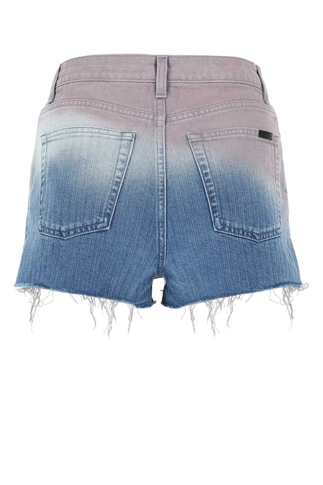 Saint Laurent Paris o1la1rc1a0425 614462 Baggy Shorts Raw Edge in Multicolor Size 26" / US 2 / IT 38 - 2 Thumbnail