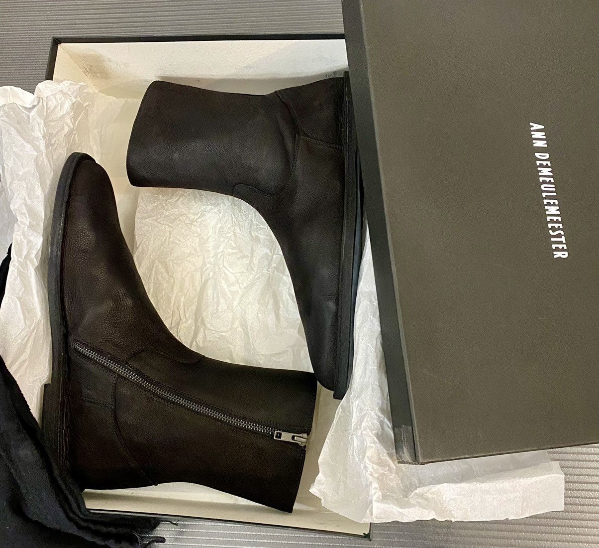 Ann Demeulemeester Ann Demeulemeester 🇮🇹 black brushed suede boots 11 NEW Size US 11 / EU 44 - 3 Thumbnail