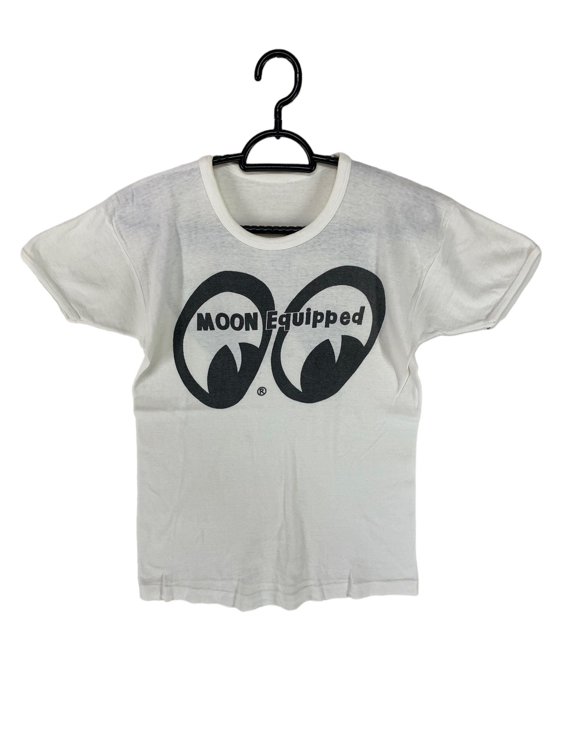 image of Racing 70's Moon Equipped Double Sided Logo Shirt in White, Men's (Size XS)