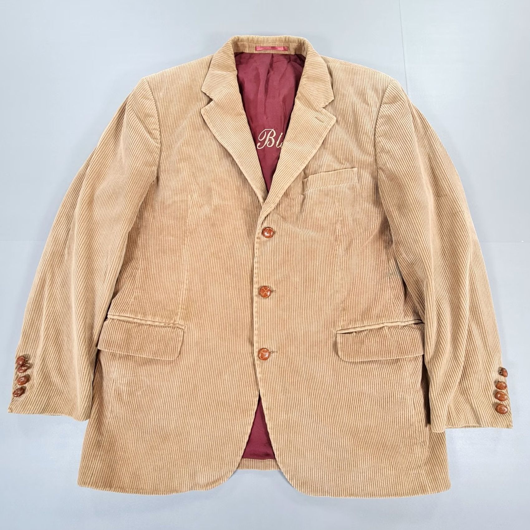 Gant GANT Blazer Men Corduroy Brown 42 R Single Breasted Vintage Jacket Slim? No Pattern Size 42R - 2 Thumbnail