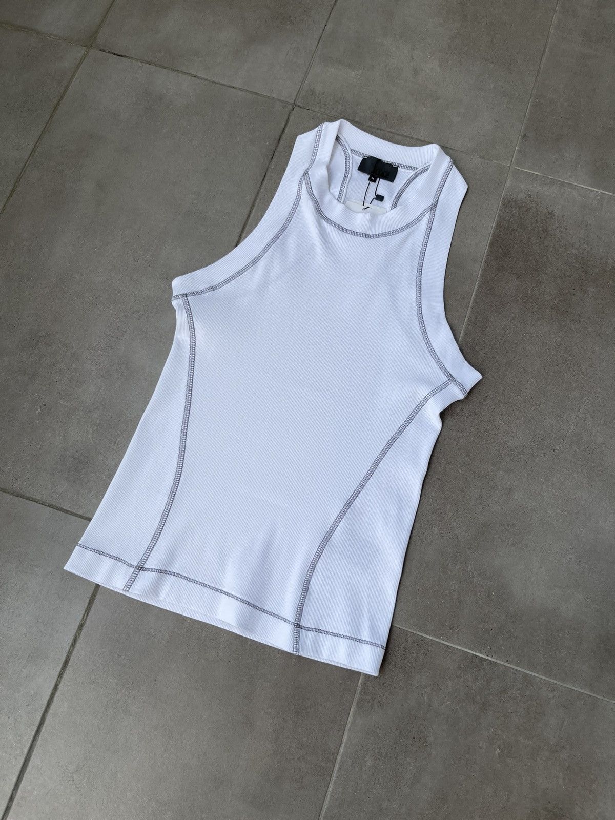 Saul Nash !DS! SS23 Saul Nash White Overlock Stitch Tank Top Size US M / EU 48-50 / 2 - 6 Thumbnail