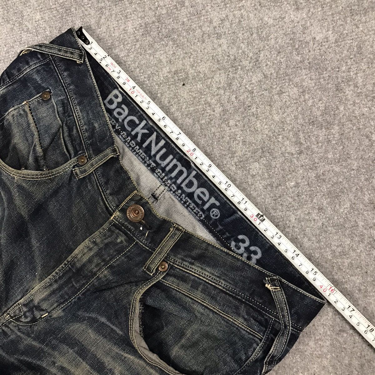 Japanese Brand Distressed Denim Back Number Japan Denim pants Size US 33 - 14 Thumbnail