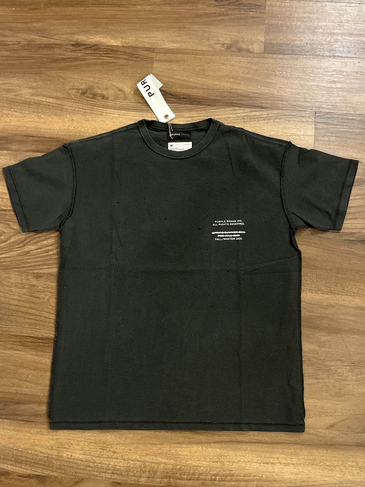 Purple Brand Distressed black inside out tee M new Size US M / EU 48-50 / 2 - 1 Thumbnail