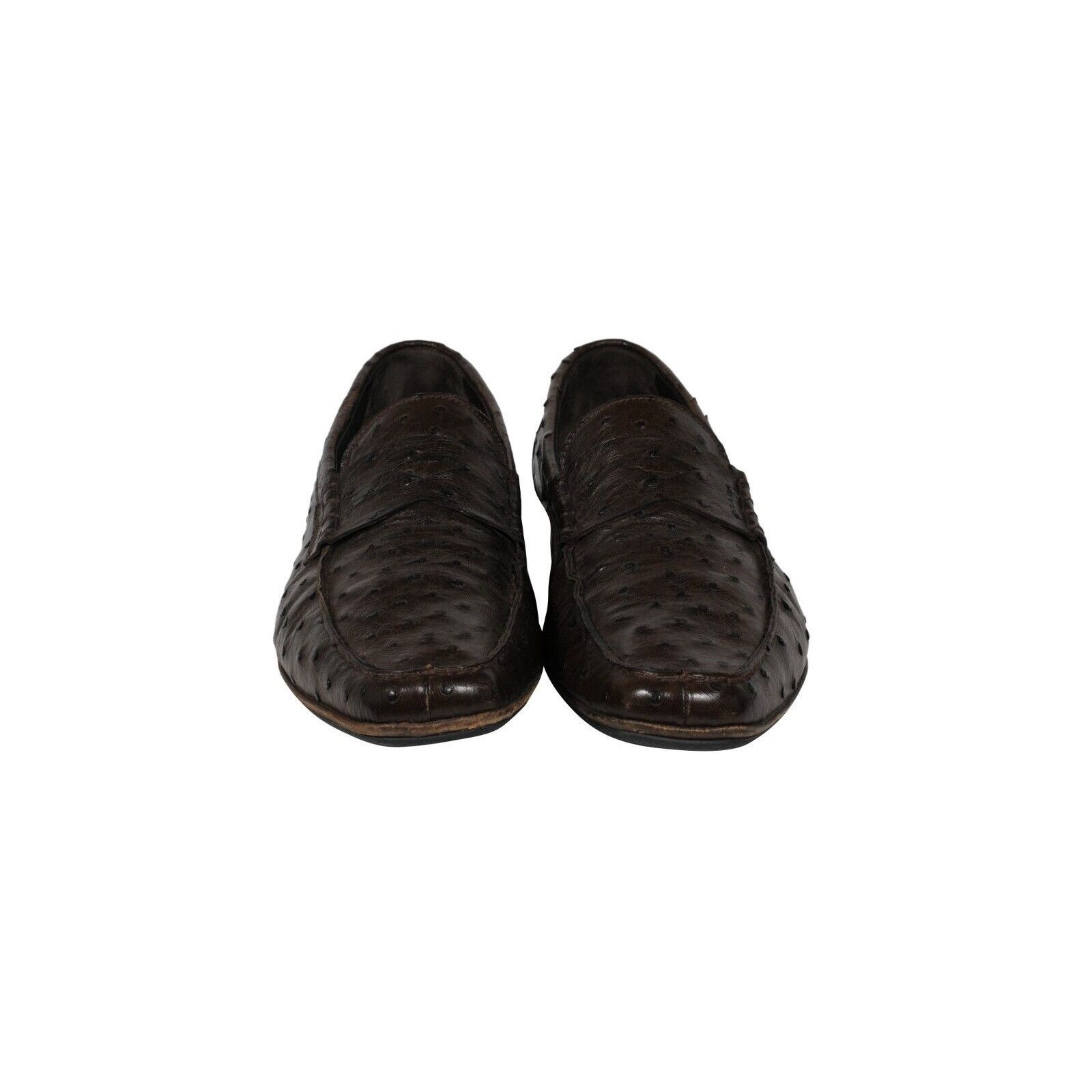 Penny Loafers Brown Ostrtich Leather - 02162