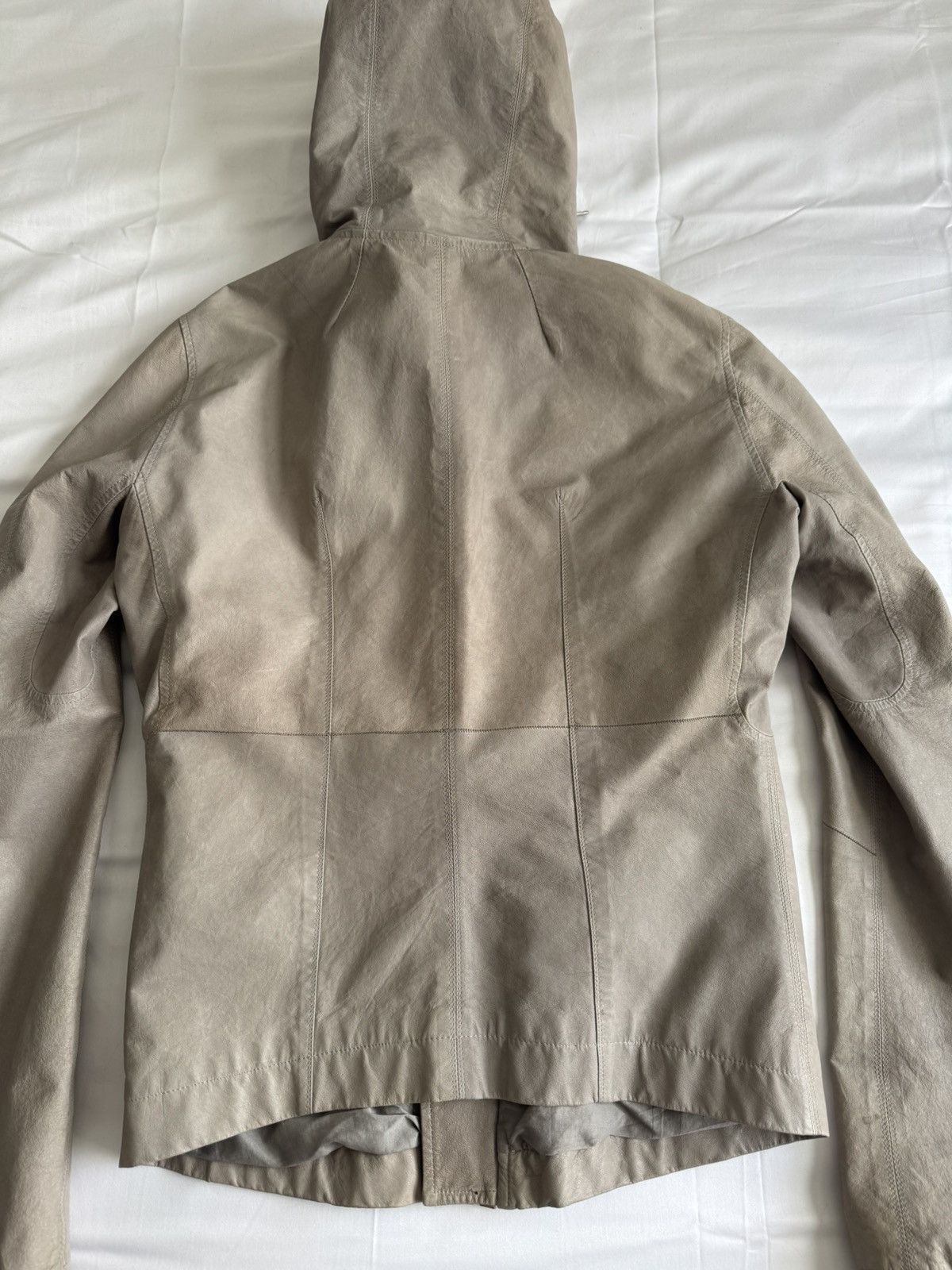 Rick Owens Very thin leather hooded jacket Size US S / EU 44-46 / 1 - 3 Thumbnail