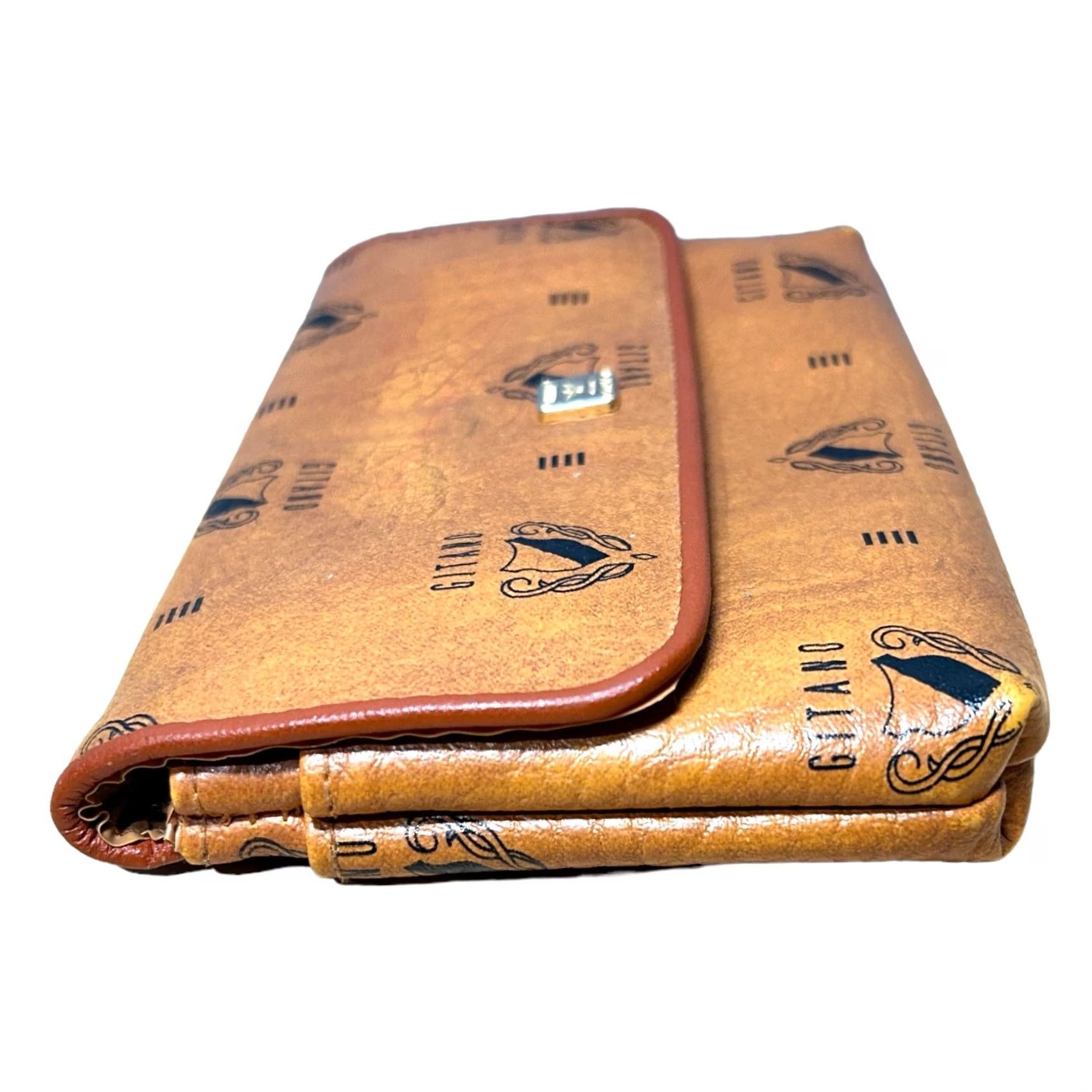 Vintage VINTAGE Gitano Wallet Clutch Brown Faux Leather Large Snap Close Womens 1990s Brown Wallet Gitano Women’s Size ONE SIZE - 5 Thumbnail