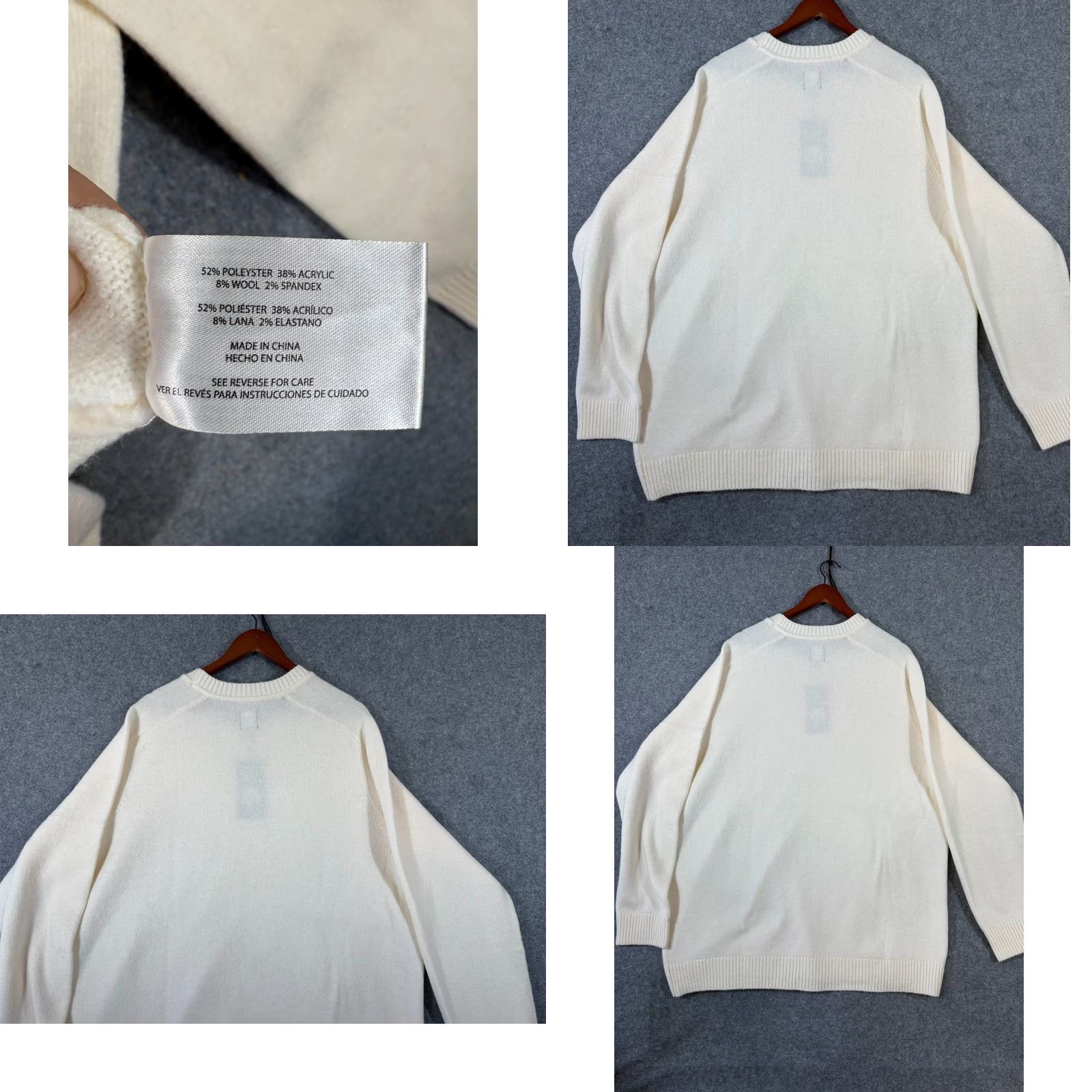 Gap VINTAGE? Gap Pullover Crew Neck Sweater Mens 2XL Ivory Wool Blend Raglan Sleeve NWT Size US XXL / EU 58 / 5 - 8 Thumbnail