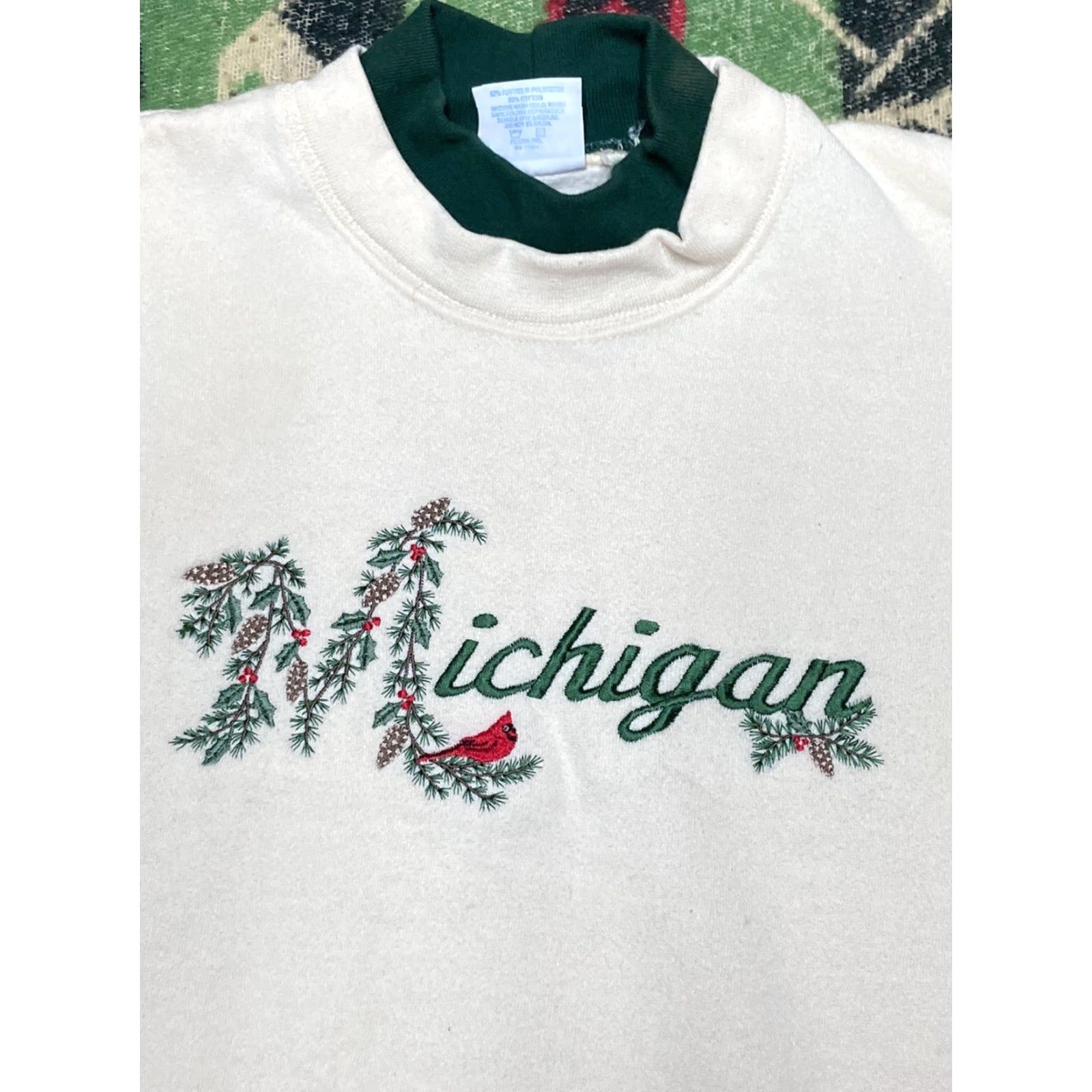 Vintage VINTAGE Sweatshirt Men 2XL USA Michigan Cardinal Bird White Pullover Size US XXL / EU 58 / 5 - 3 Thumbnail