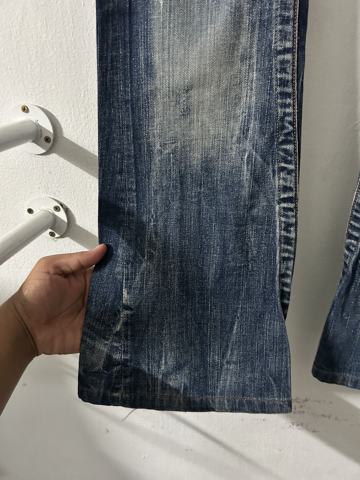 If Six Was Nine Flared whiskered fade embroidered pocket japanese denim Size 29" - 4 Thumbnail