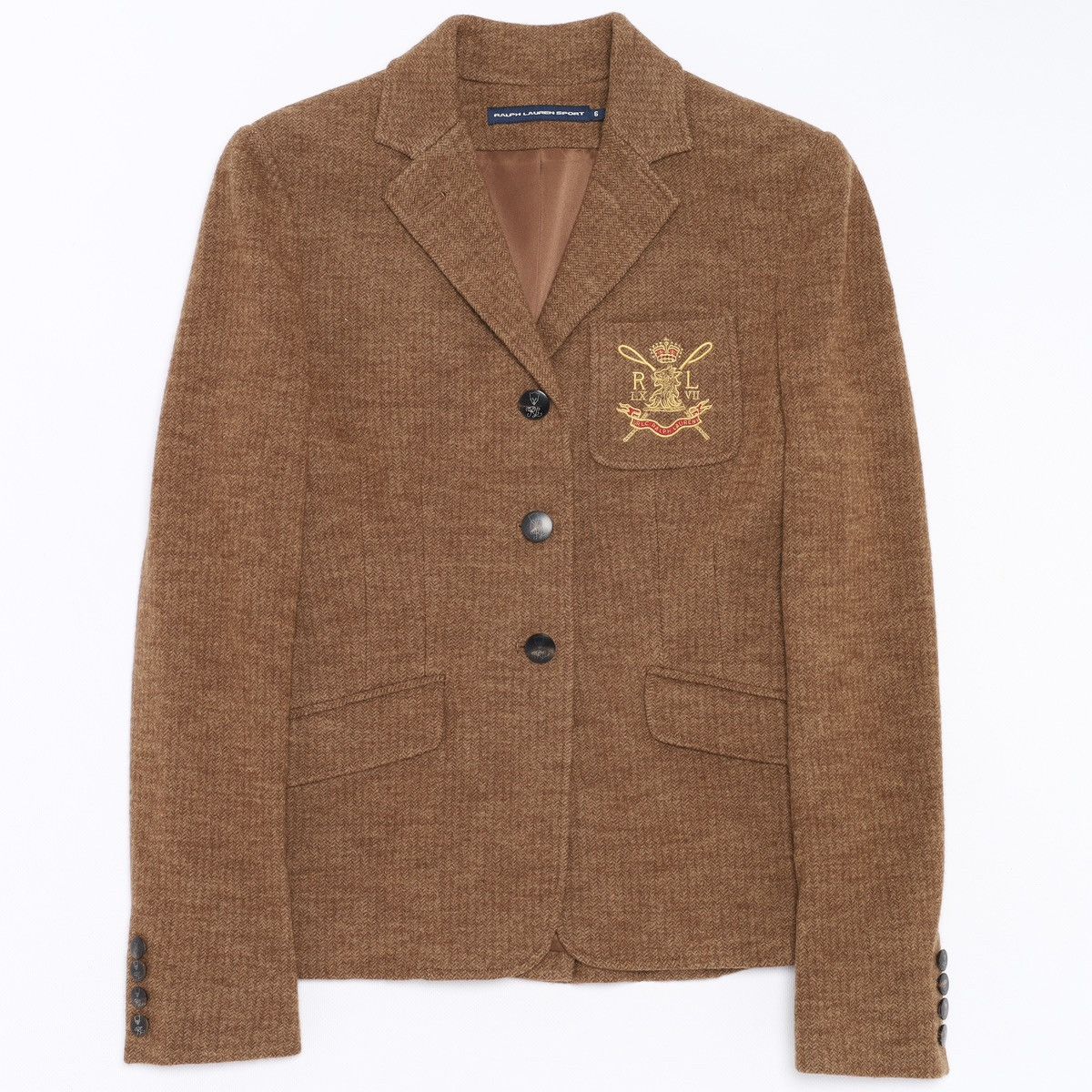 Ralph Lauren Sport Polo Ralph Lauren Sport Tweed Wool Blazer Jacket Brown Size M / US 6-8 / IT 42-44 - 1 Thumbnail