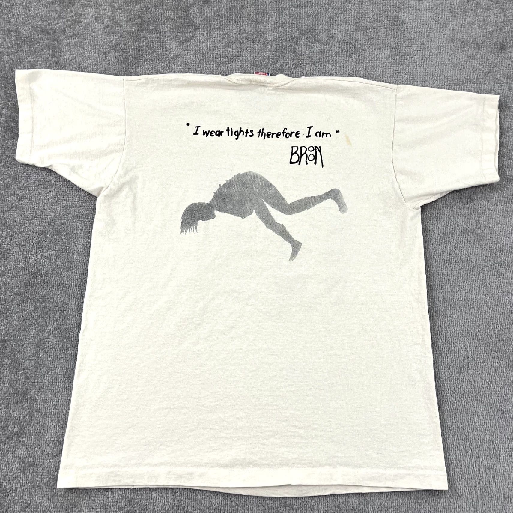 Fruit Of The Loom VINTAGE Fruit of the Loom Shirt Adult XL Graphic Tee I wear tights therefore I am 90s USA Brown Crew Neck Short Sleeve T-Shirt Mens Size US XL / EU 56 / 4 - 2 Thumbnail