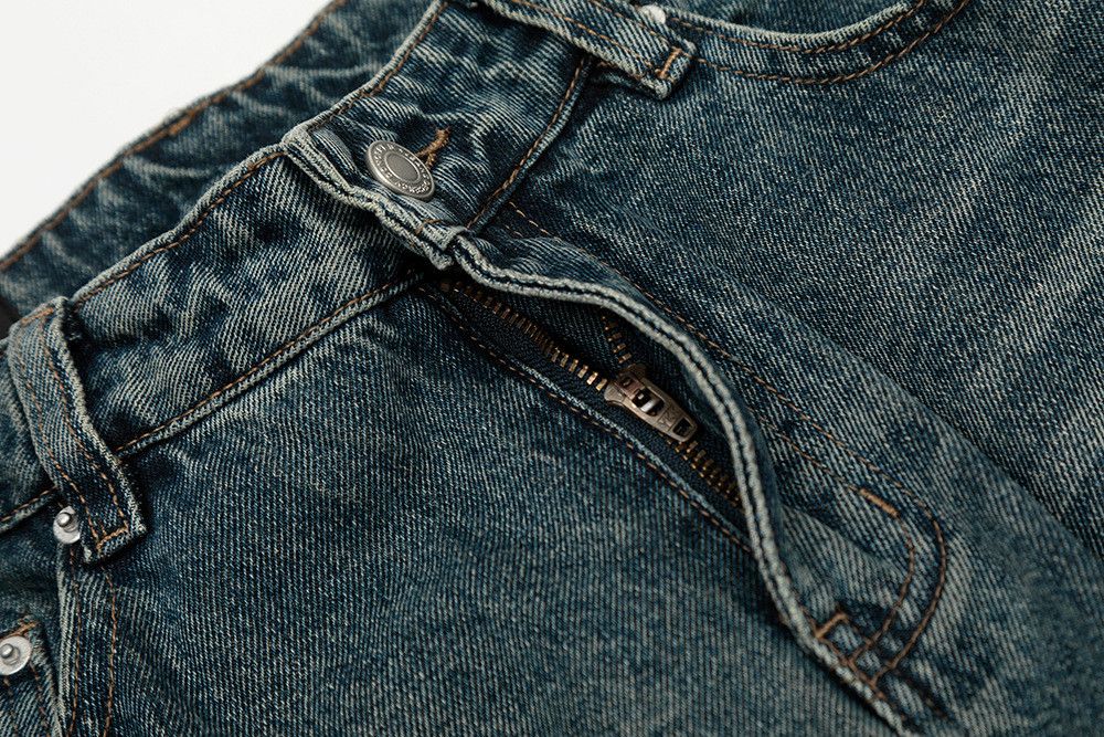 Vintage American retro washed distressed patchwork jeans Size US 32 / EU 48 - 3 Thumbnail