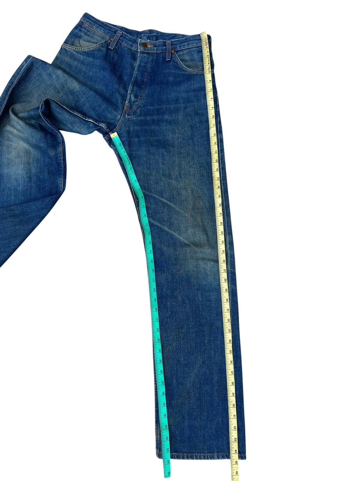 Wrangler 90s Wrangler Blue Bell Aging Mud Denim Selvedge Jeans Size US 31 - 6 Thumbnail
