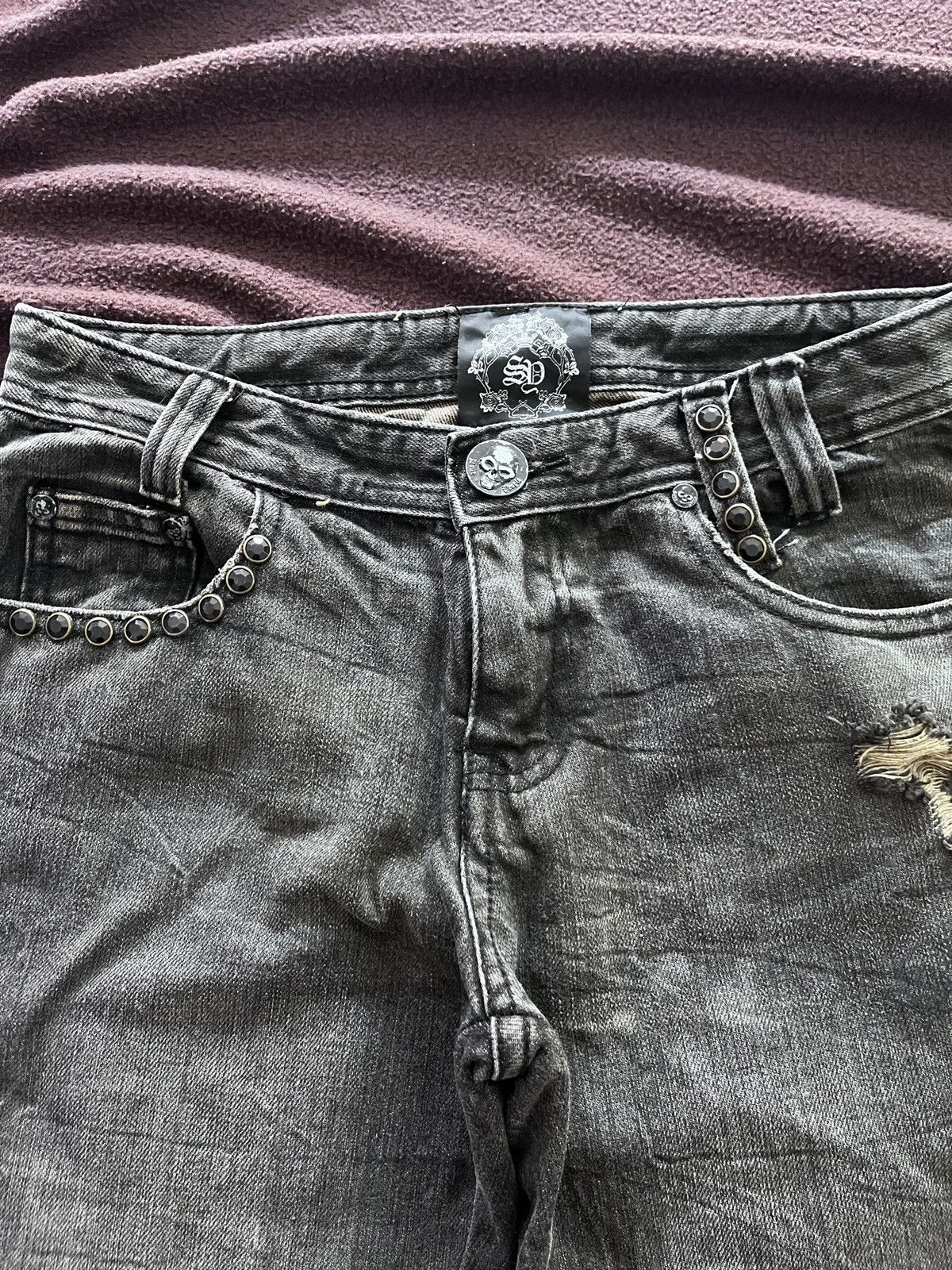 Japanese Brand Solberry Distressed Flare jeans Size US 29 - 7 Thumbnail