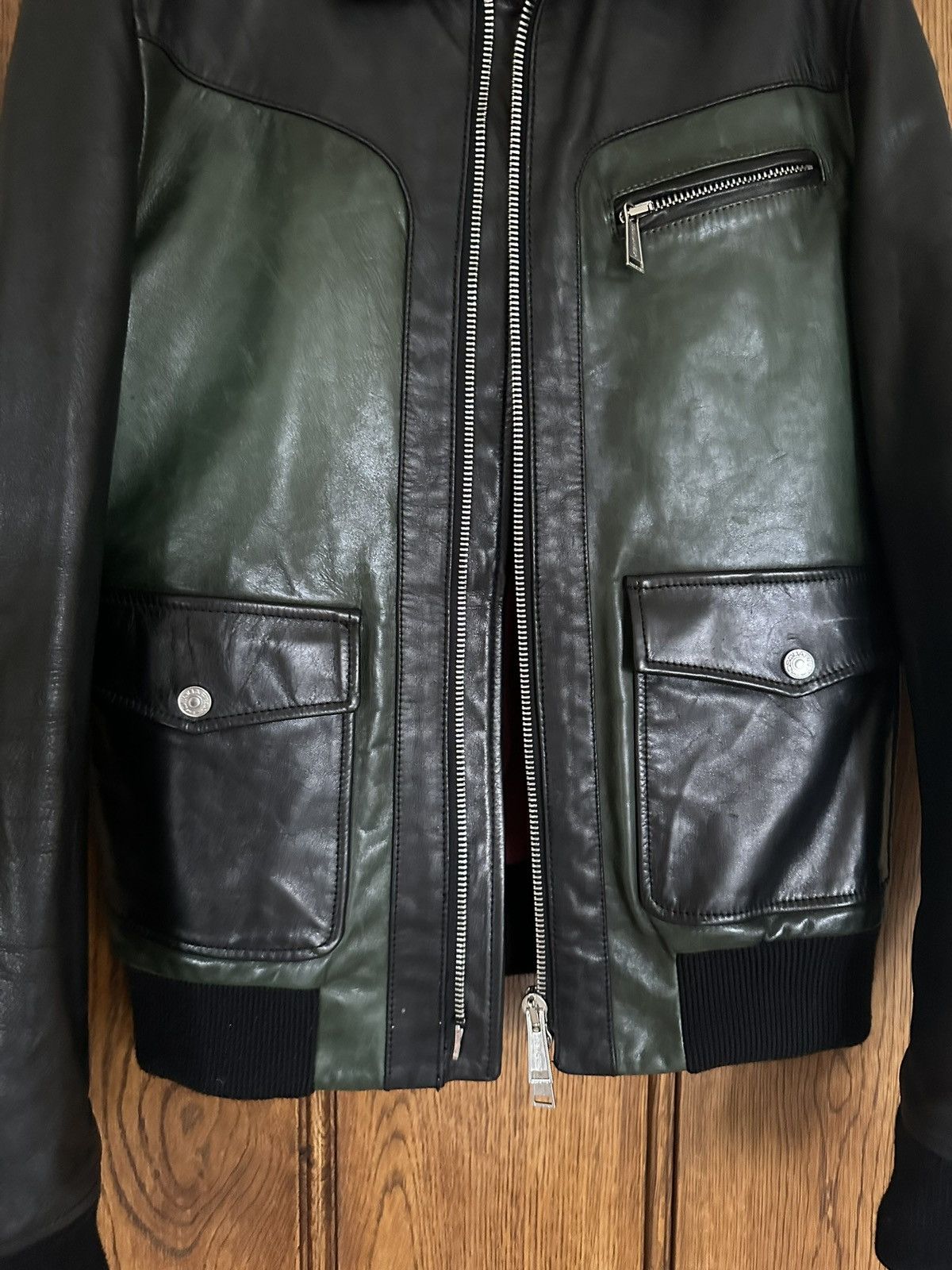 Dsquared2 FW12 Dsquared black green leather jacket 50 Archive grail Size US M / EU 48-50 / 2 - 11 Thumbnail
