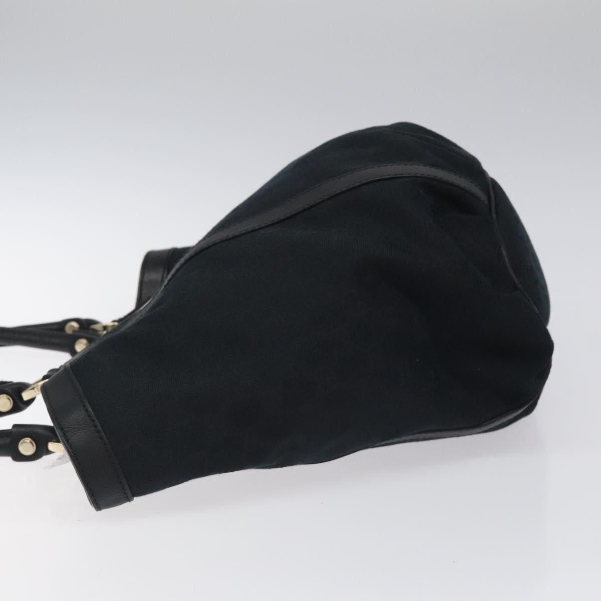 GUCCI GG Canvas Tote Bag Black Gold