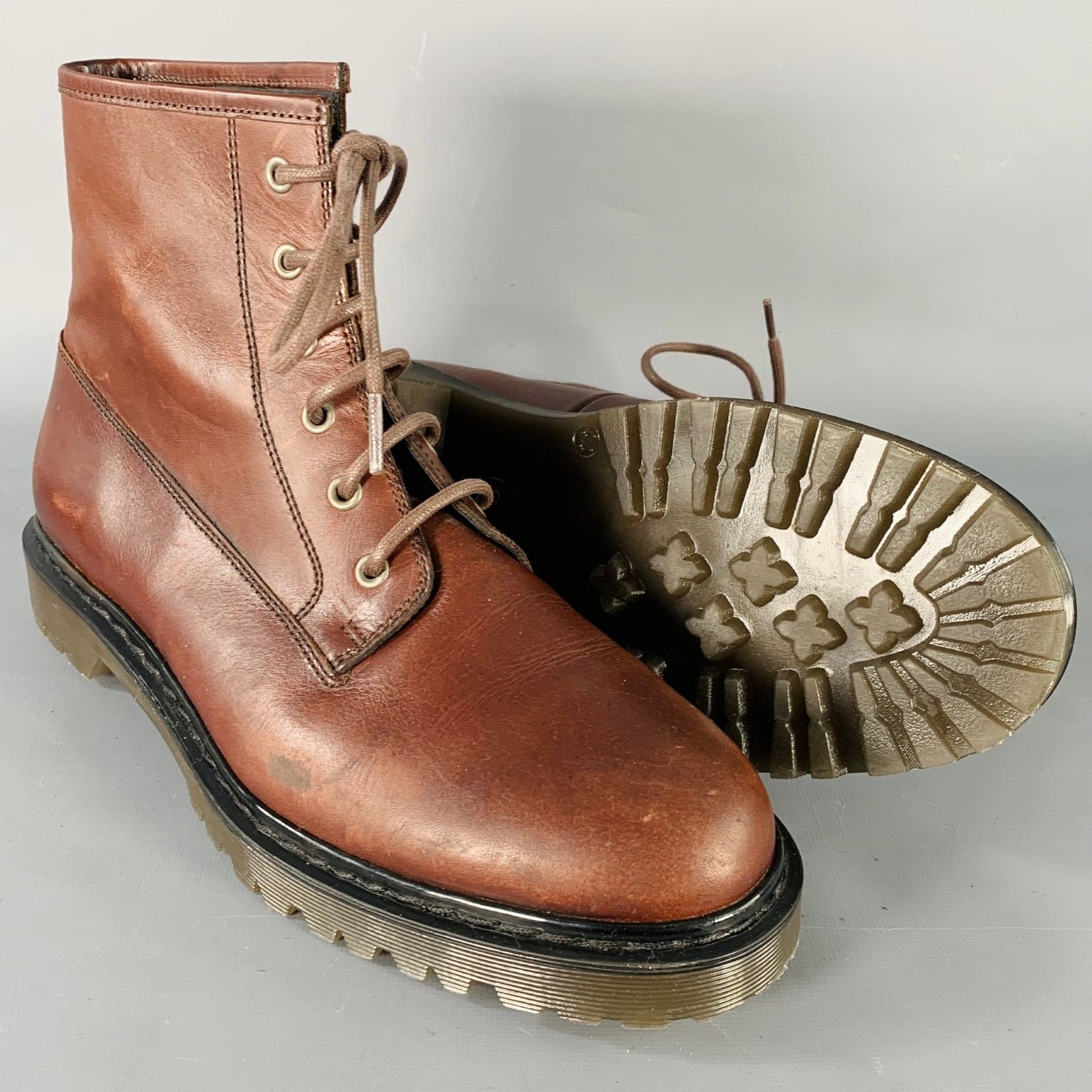 A.P.C. A.P.C. Size 11 Brown Leather Lace-Up Rubber Sole Ankle Boots Size US 11 / EU 44 - 5 Thumbnail
