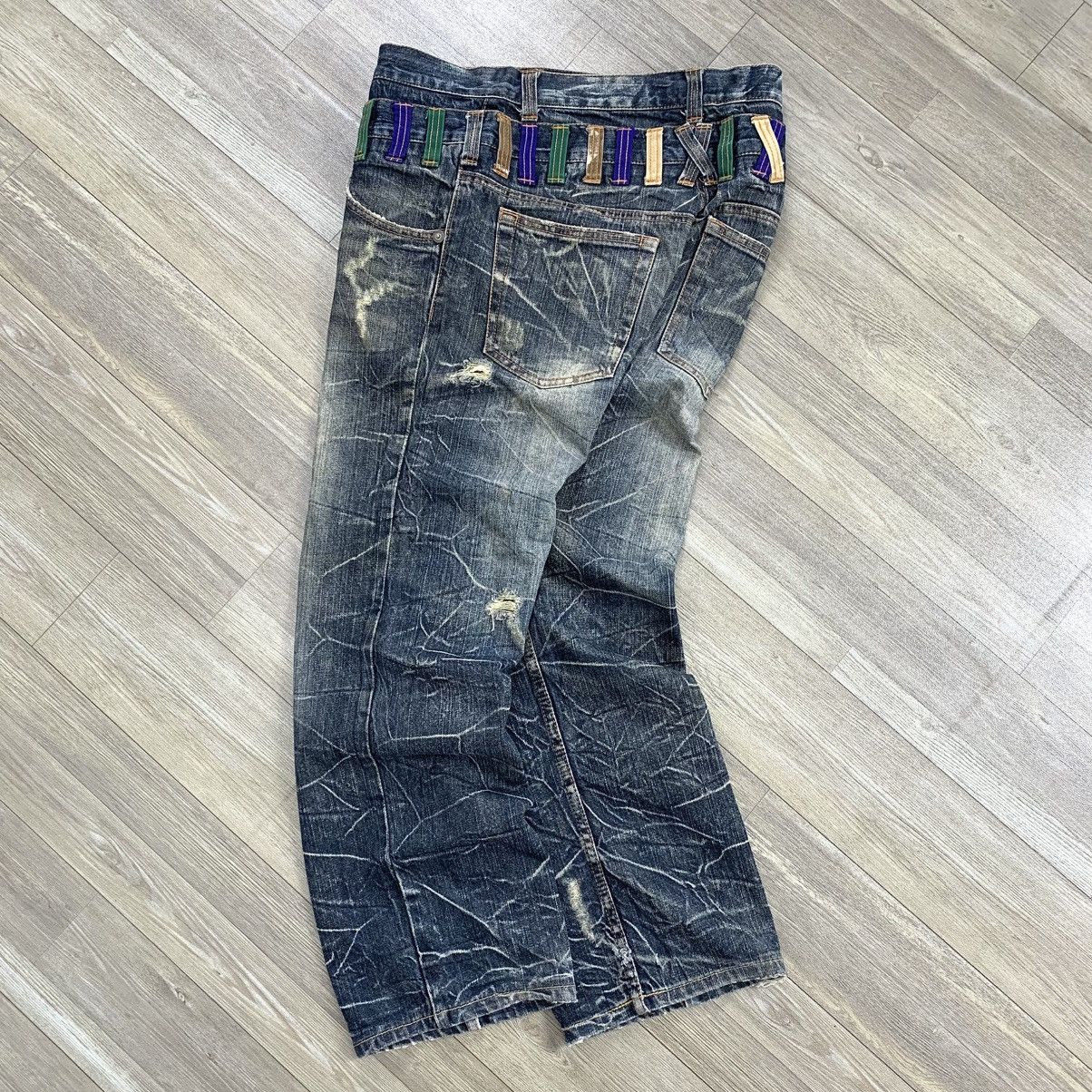 Japanese Brand × Le Grande Bleu (L.G.B.) LGB Style💥Nylaus Double Waist Distressed Denim Pants Size US 32 / EU 48 - 19 Thumbnail
