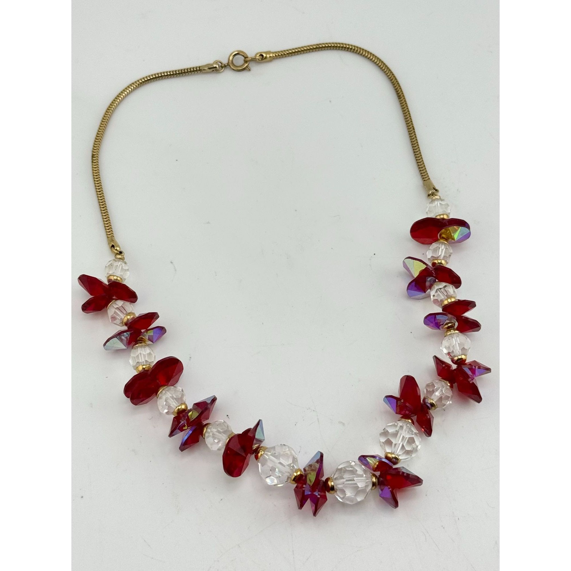 Vintage Vintage red crystal beaded collar necklace Size ONE SIZE - 2 Thumbnail
