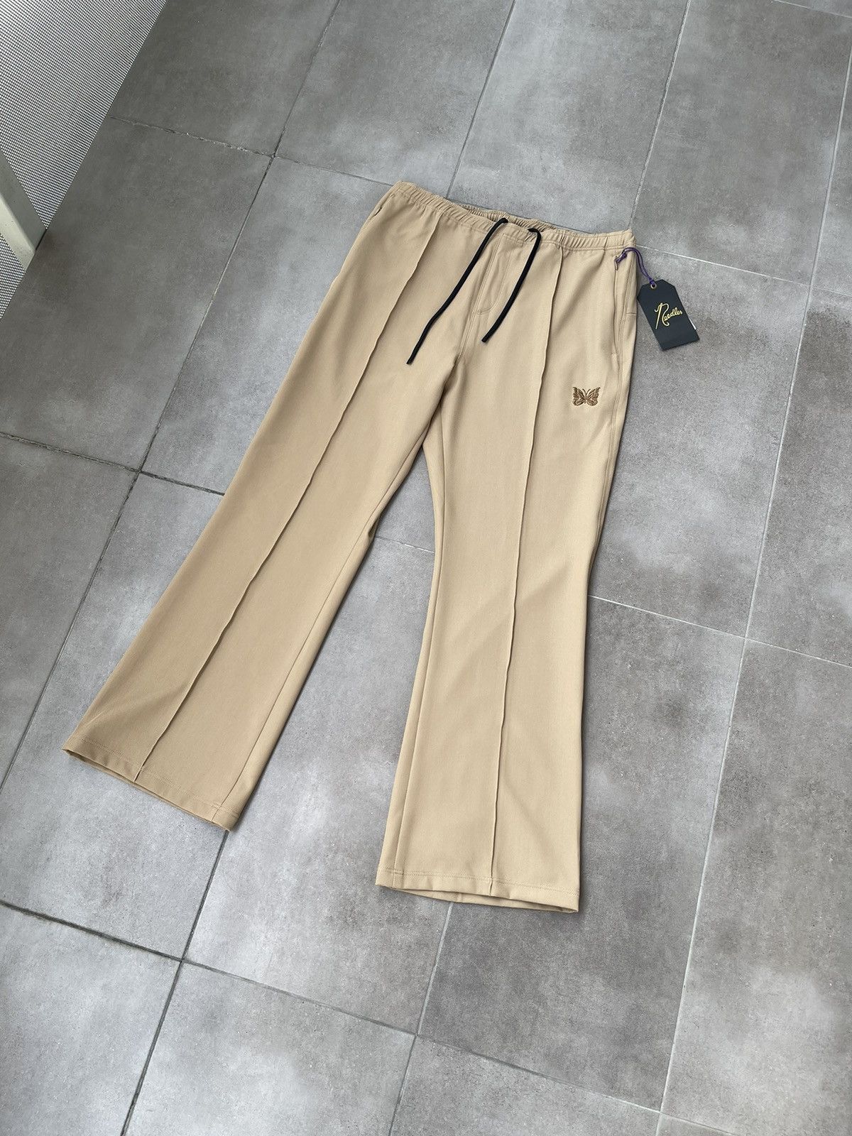 Needles !DS! DS23 Needles Butterfly W.U Boot Cut Khaki Track Pants Size 34" / US 12 / IT 48 - 11 Thumbnail