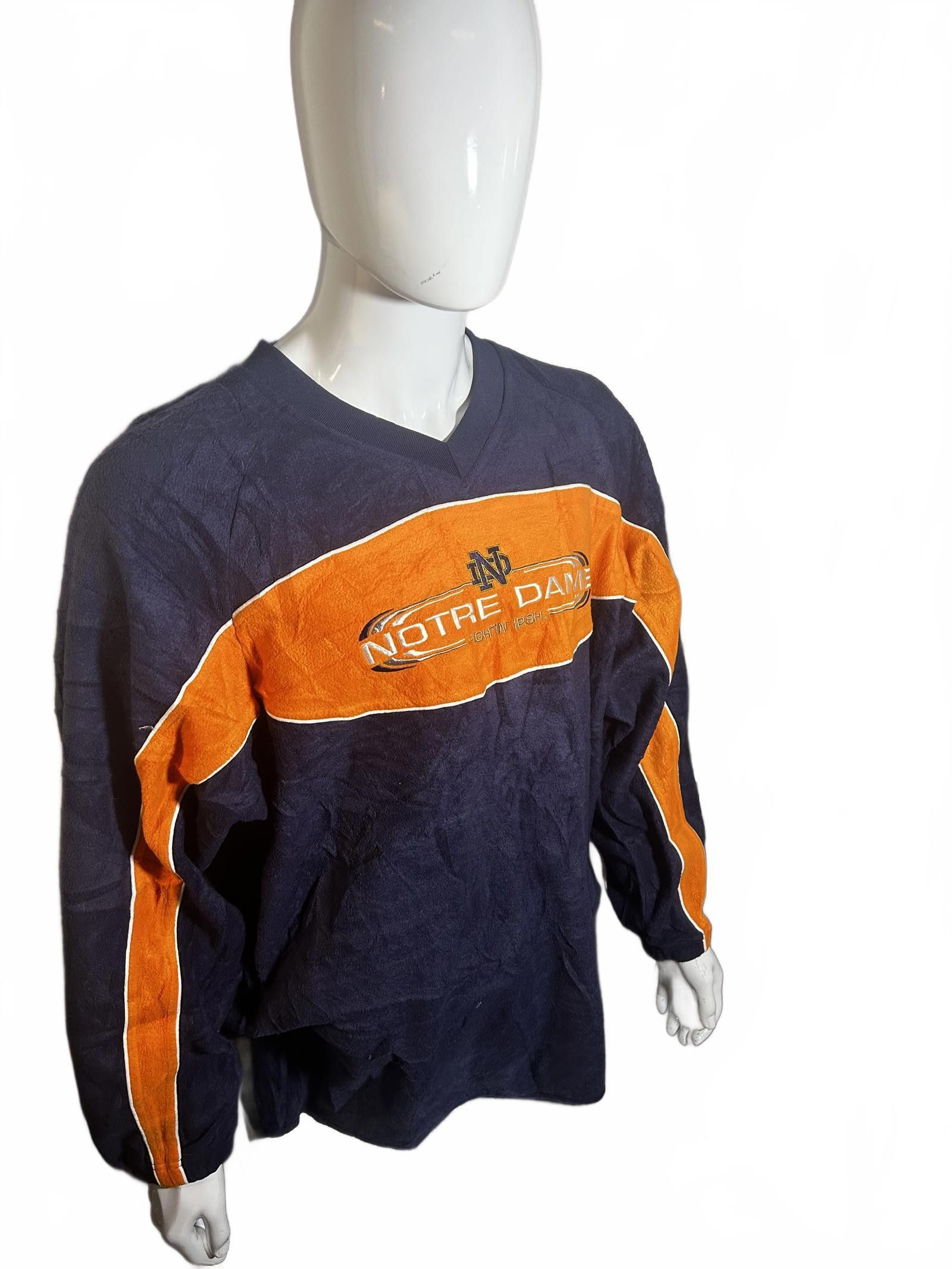 Designer Vintage Notre Dame Crewneck Sweatshirt - Navy & Orange Size US XL / EU 56 / 4 - 2 Thumbnail