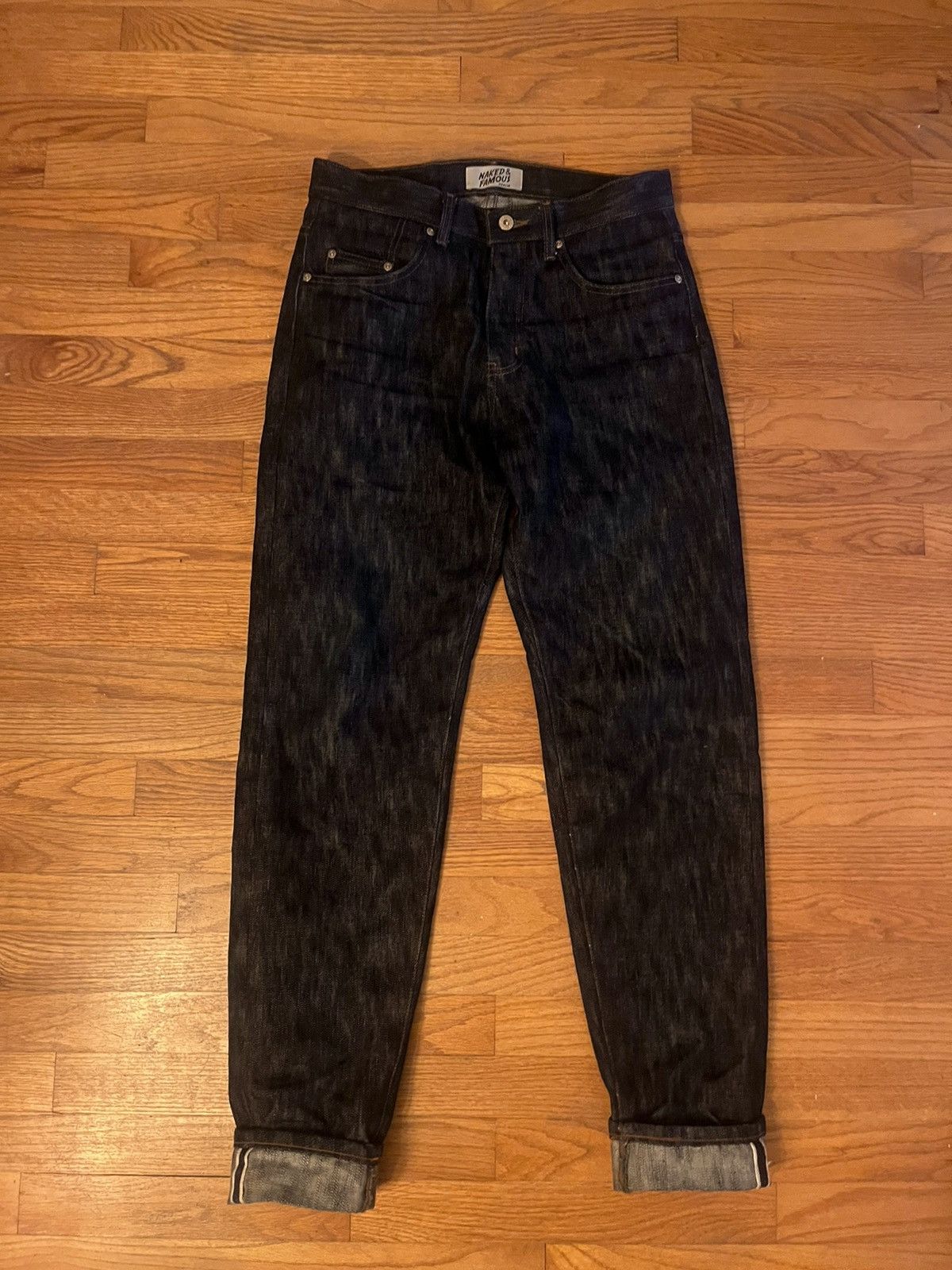 image of Naked Famous N&f Big Slub 18Oz Easy Guy in Blue, Men's (Size 30)