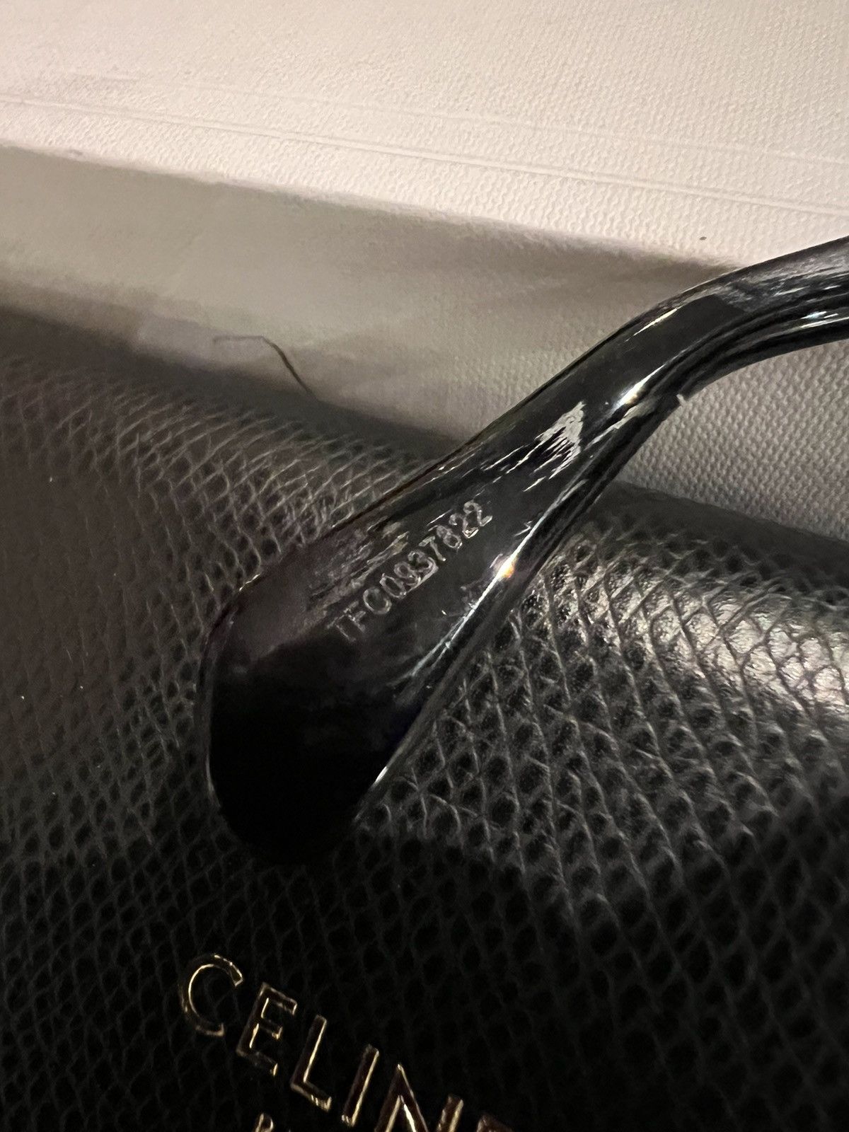 Celine Celine acetate black gold square sunglasses Size ONE SIZE - 7 Thumbnail