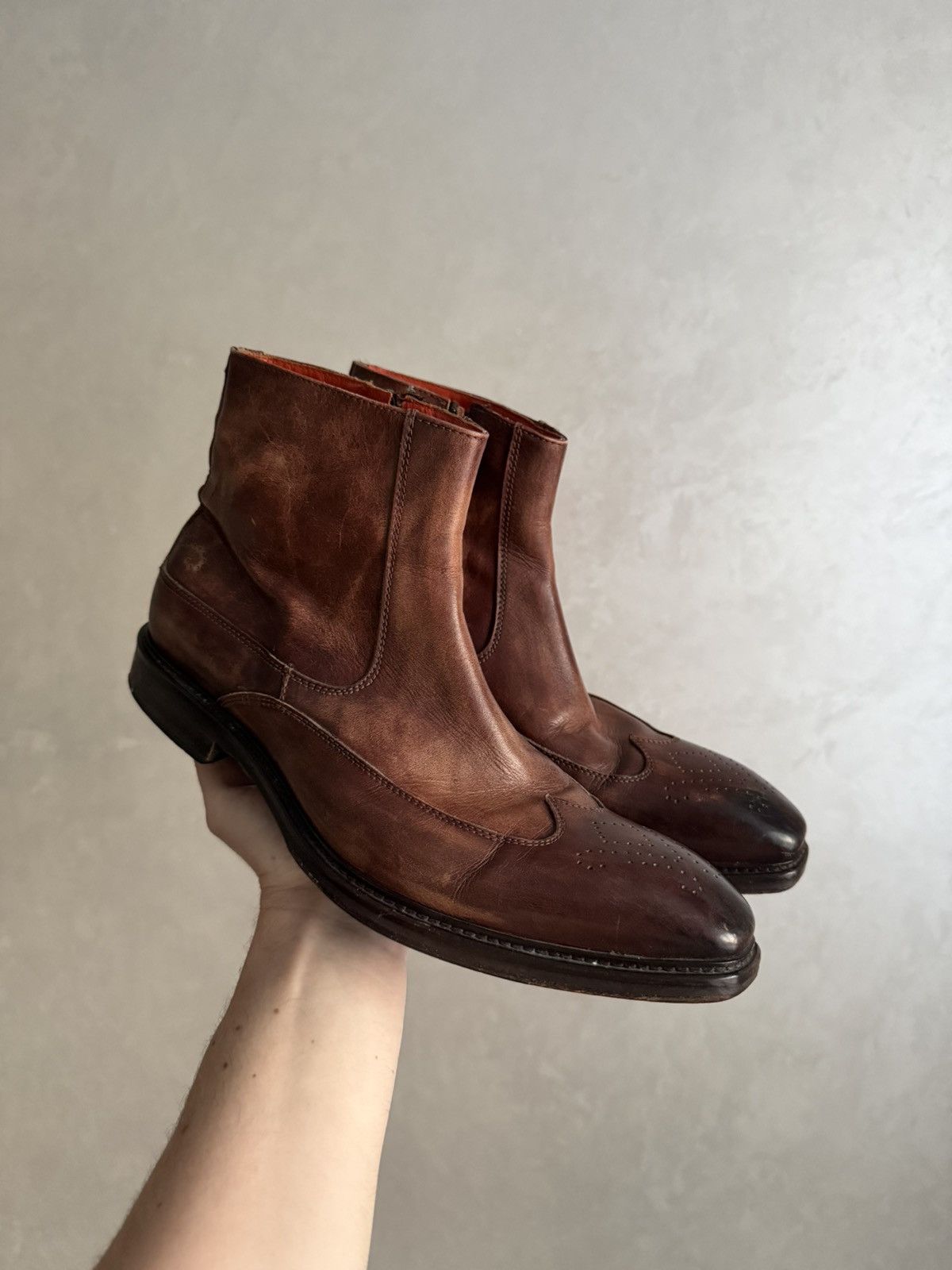 If Six Was Nine Vintage Italian AS 98 Like Guidi 795v Leather Biker Boots Size US 9 / EU 42 - 1 Thumbnail